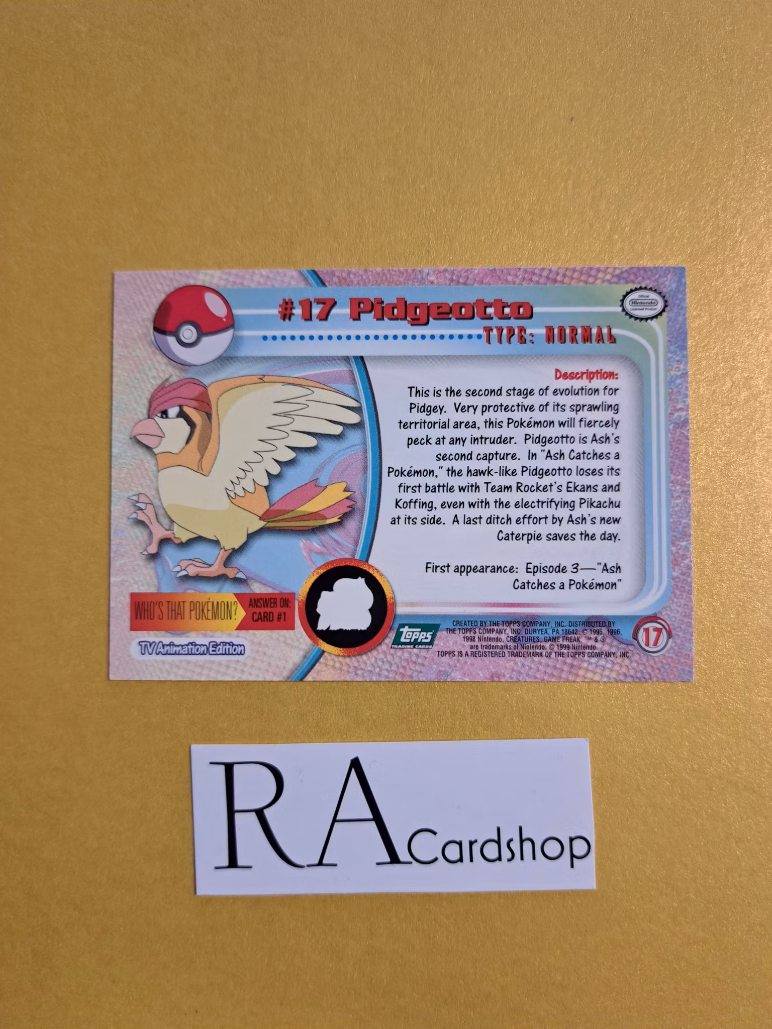 Topps Pokemon Pidgeotto #17 (2)