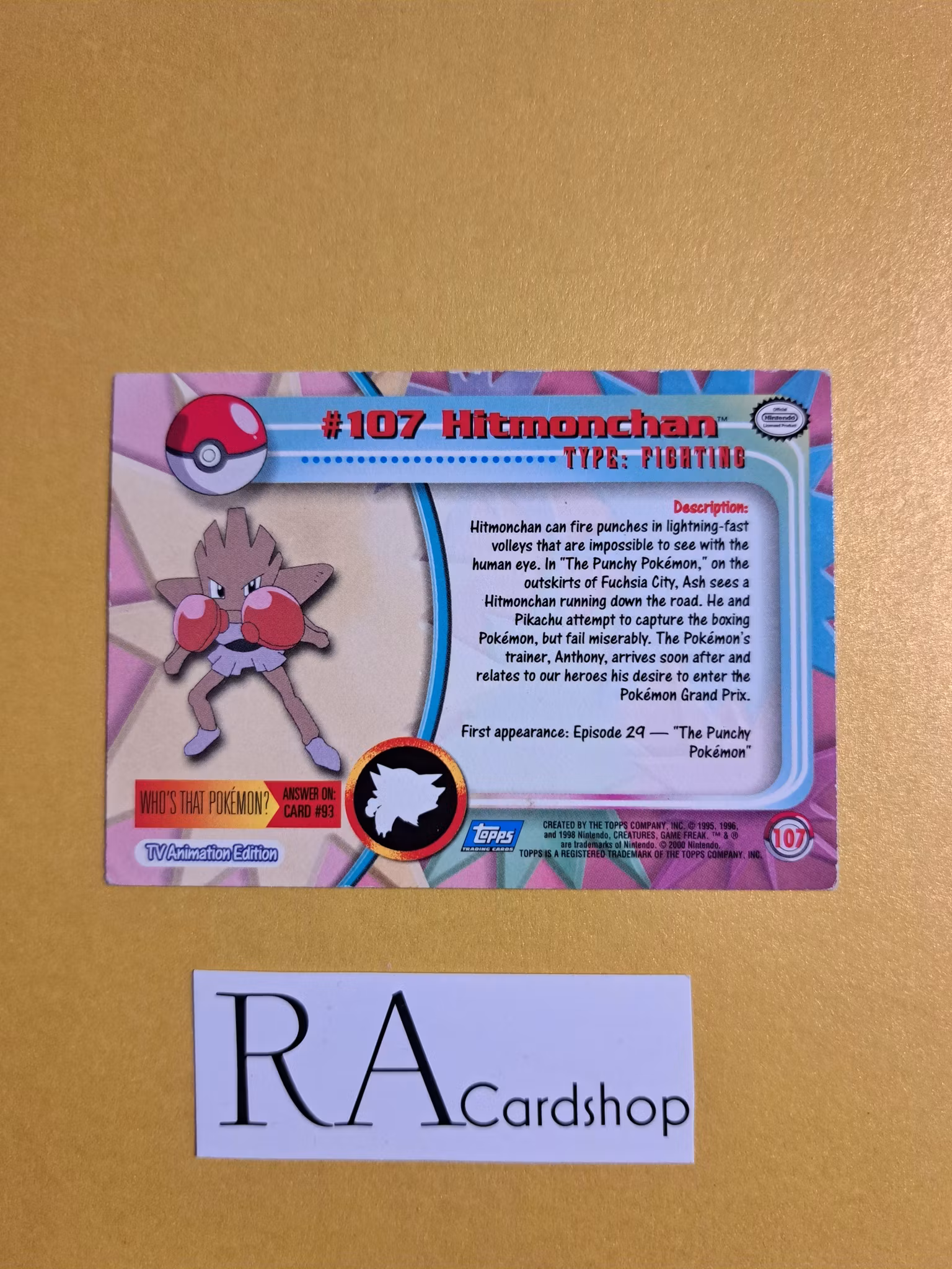 Topps Hitmonchan Holo #107