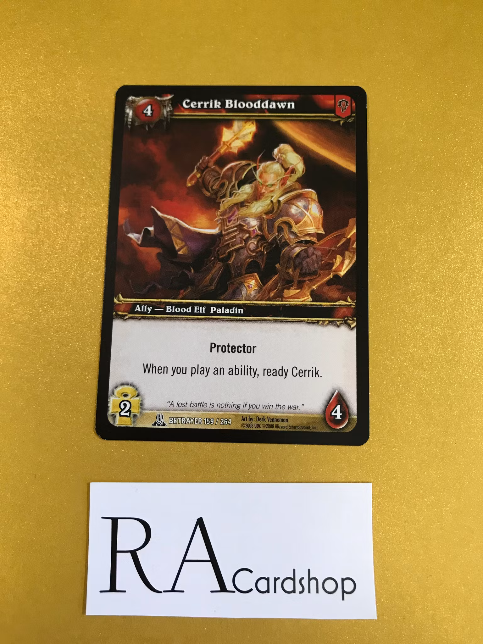 Cerrik Blooddawn 159/264 Servants of the Betrayer World of Warcraft TCG