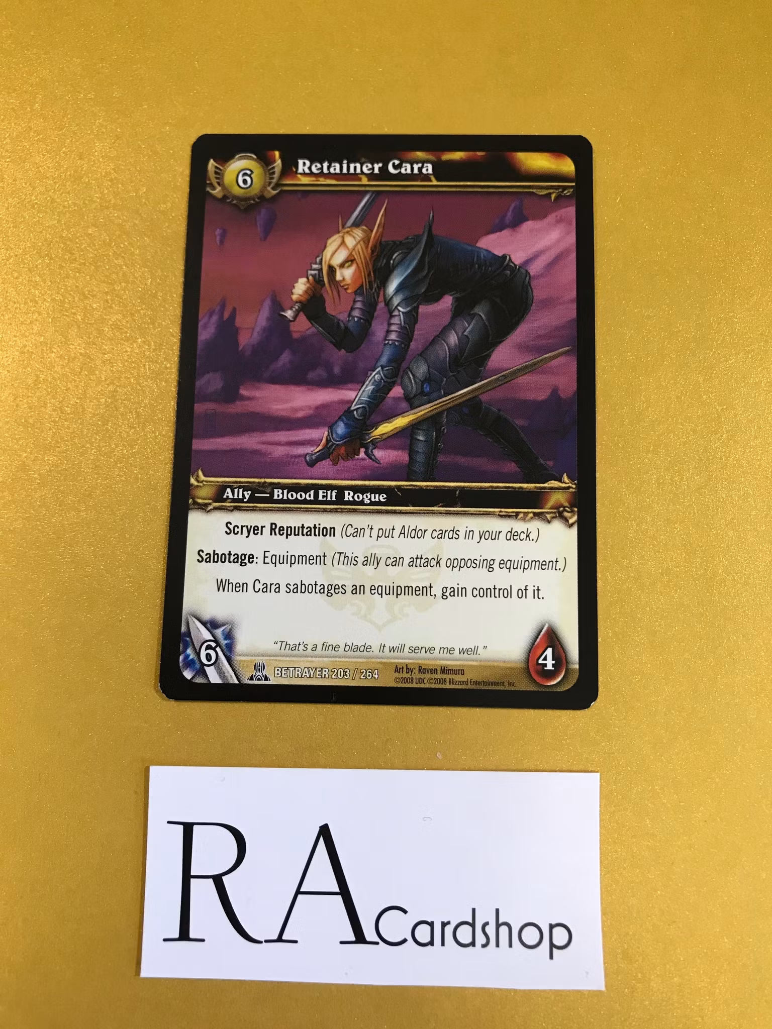 Retainer Cara 203/264 Servants of the Betrayer World of Warcraft TCG
