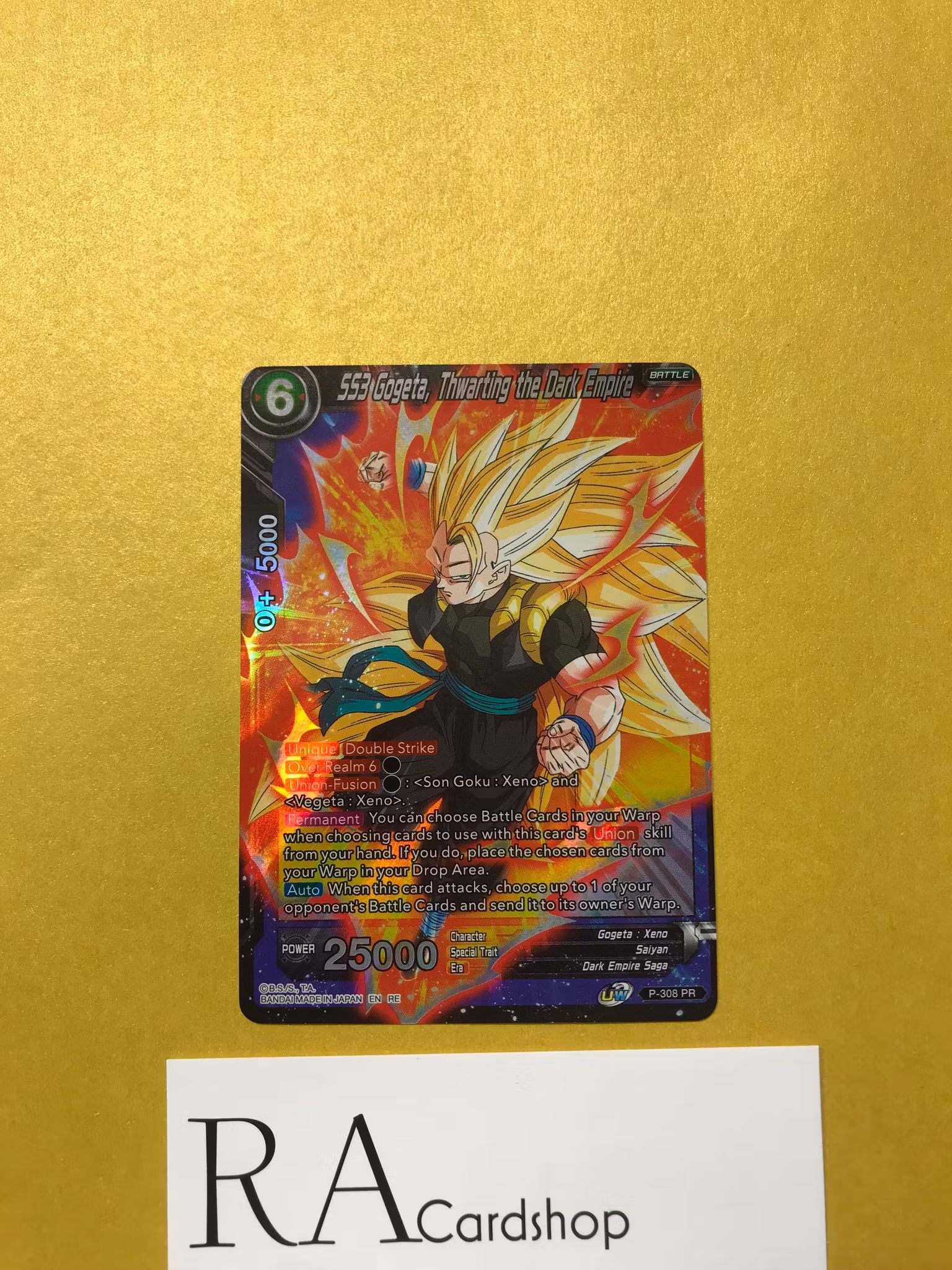 SS3 Gogeta, Thwarting the Dark Empire P-308 PR Holo Dragon Ball Mythic Booster