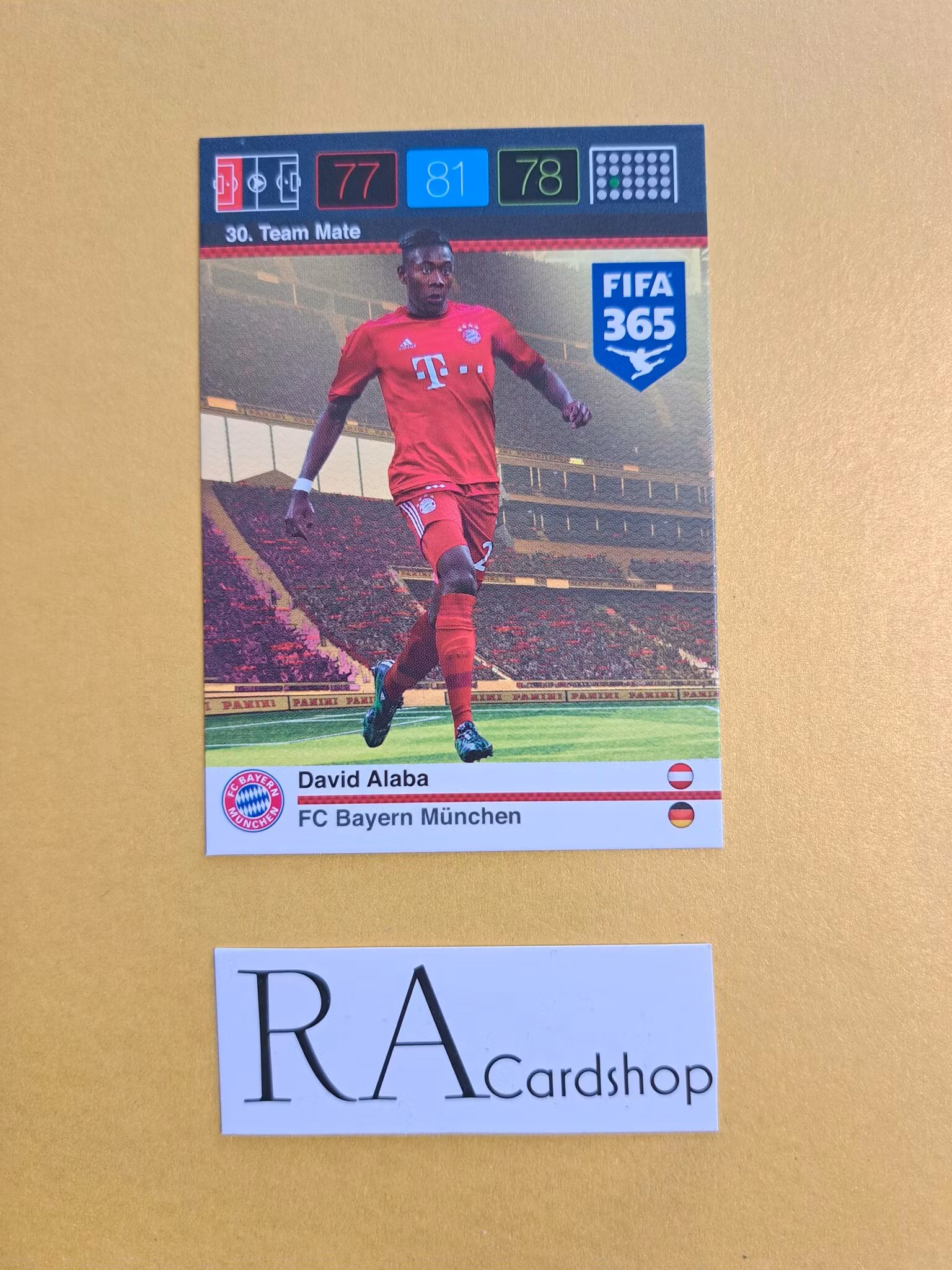 David Alaba #30 Team Mate 2015-16 Adrenalyn FIFA 365