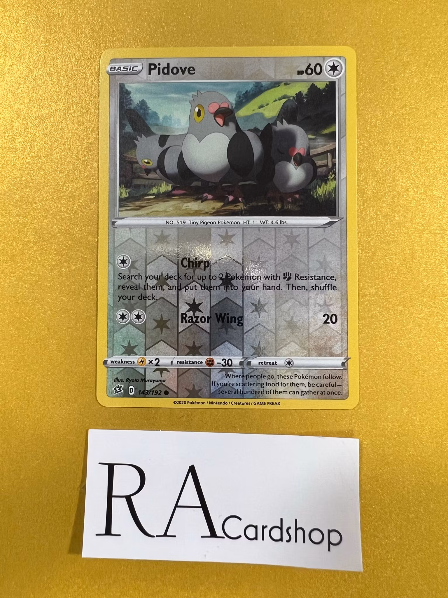 Pidove Reverse Holo Common 143/192 Rebel Clash Pokemon