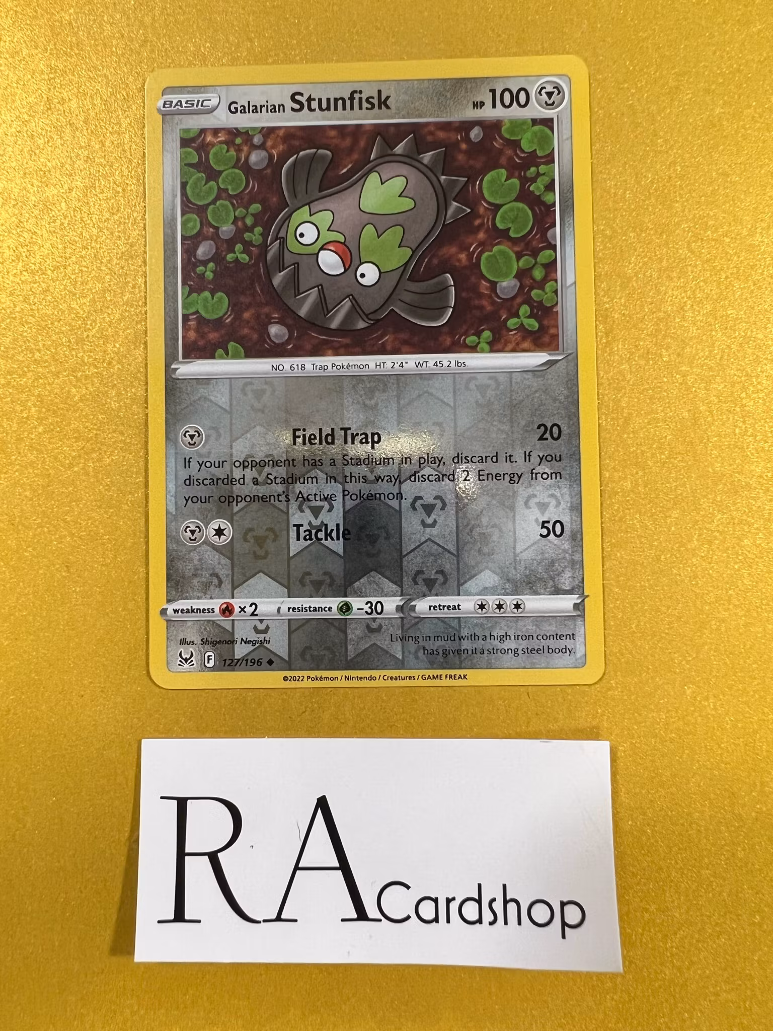 Galarian Stunfisk Reverse Holo Uncommon  127/196 Lost Origin Pokémon