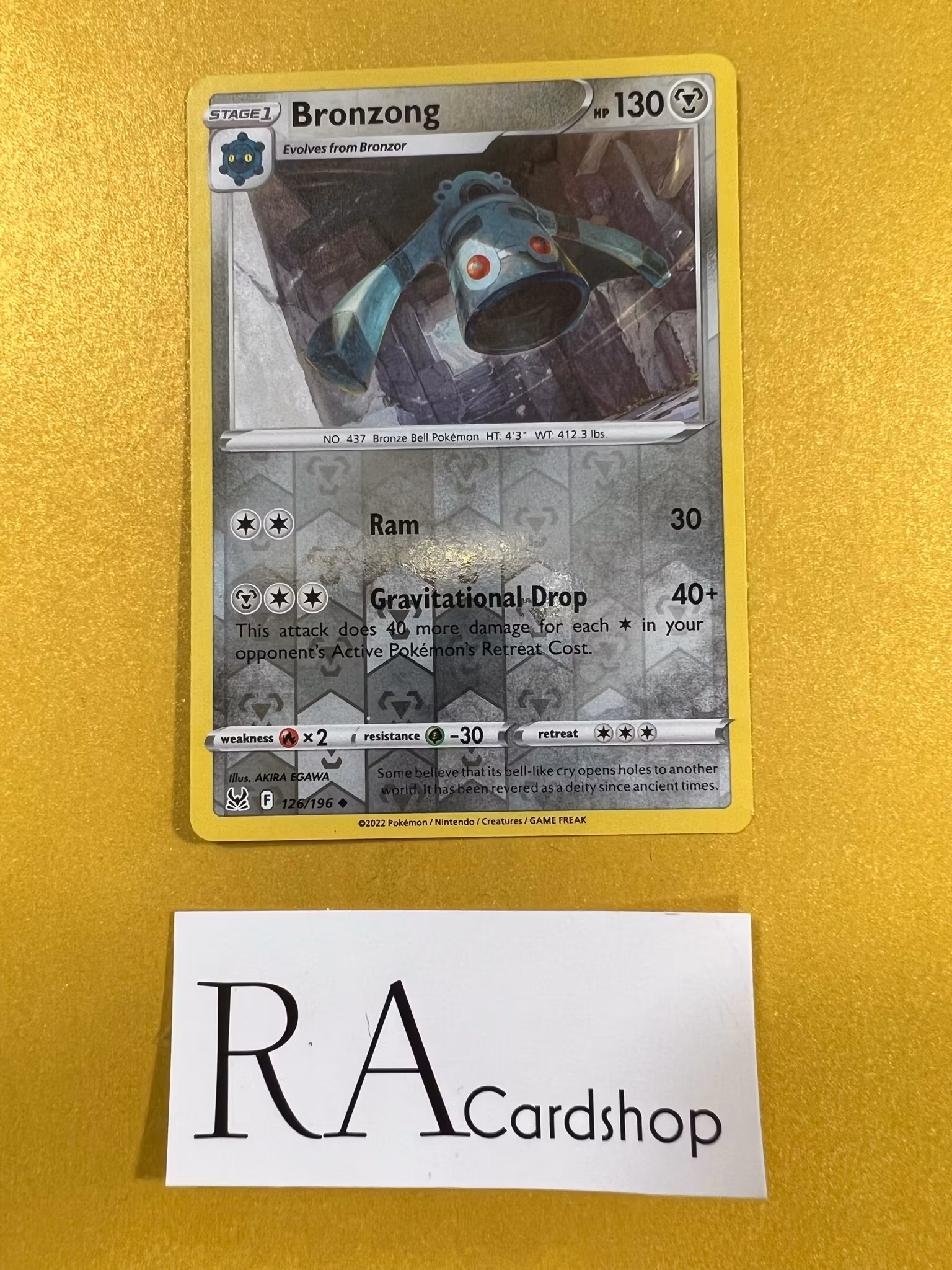 Bronzong Reverse Holo Uncommon  126/196 Lost Origin Pokémon