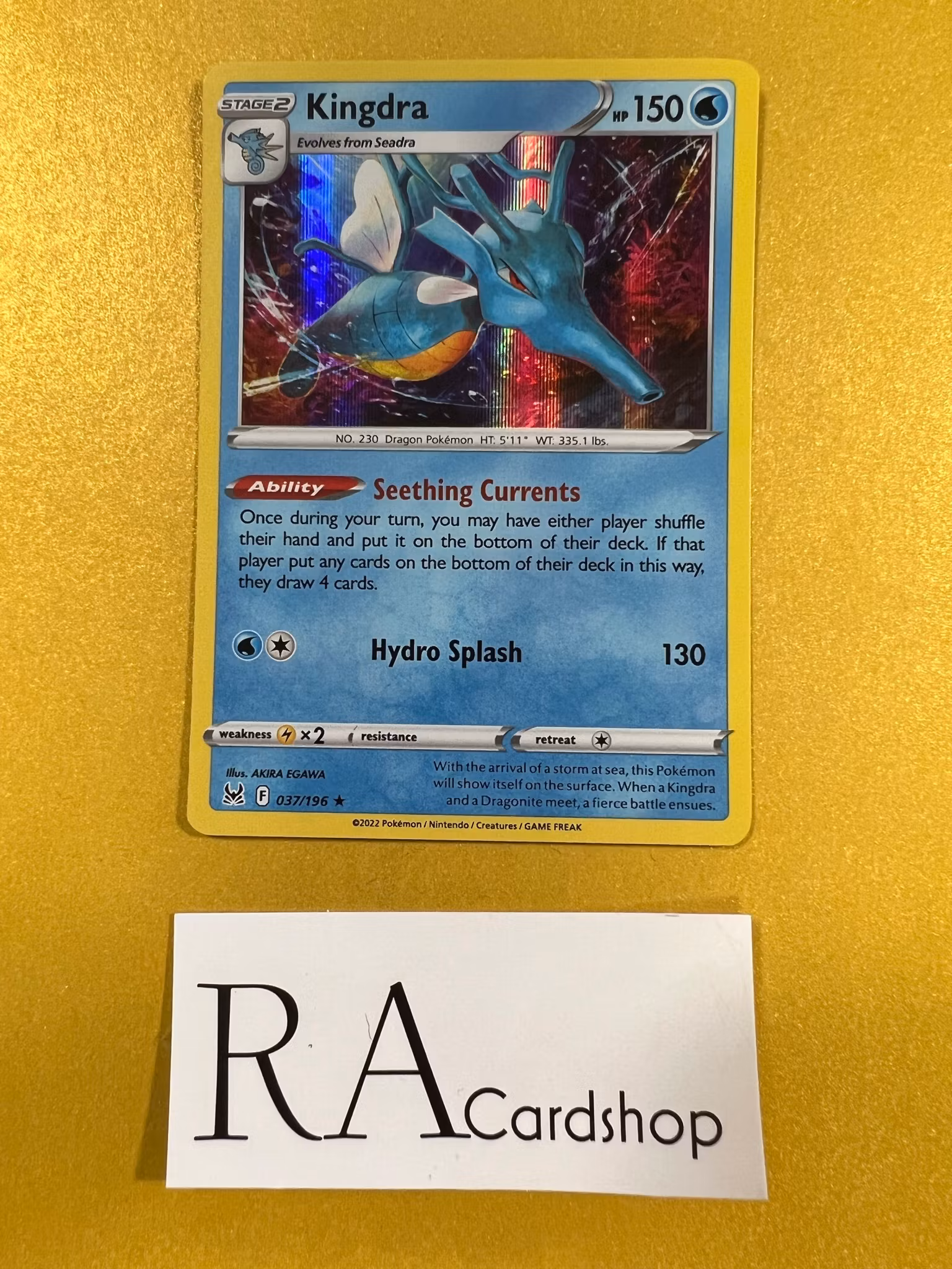 Kingdra Holo Rare 037/196 Lost Origin Pokemon