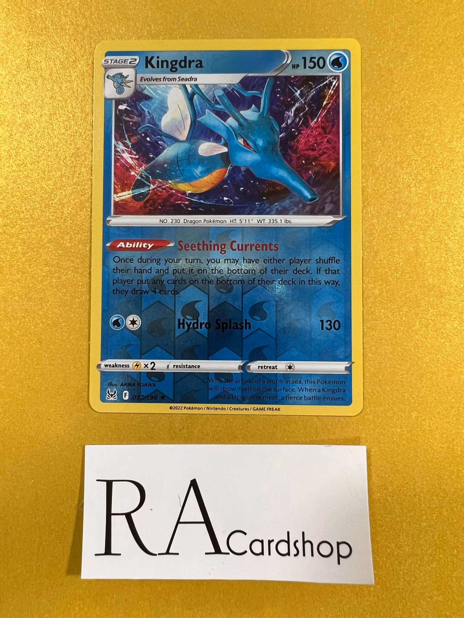 Kingdra Reverse Holo Rare 037/196 Lost Origin Pokemon