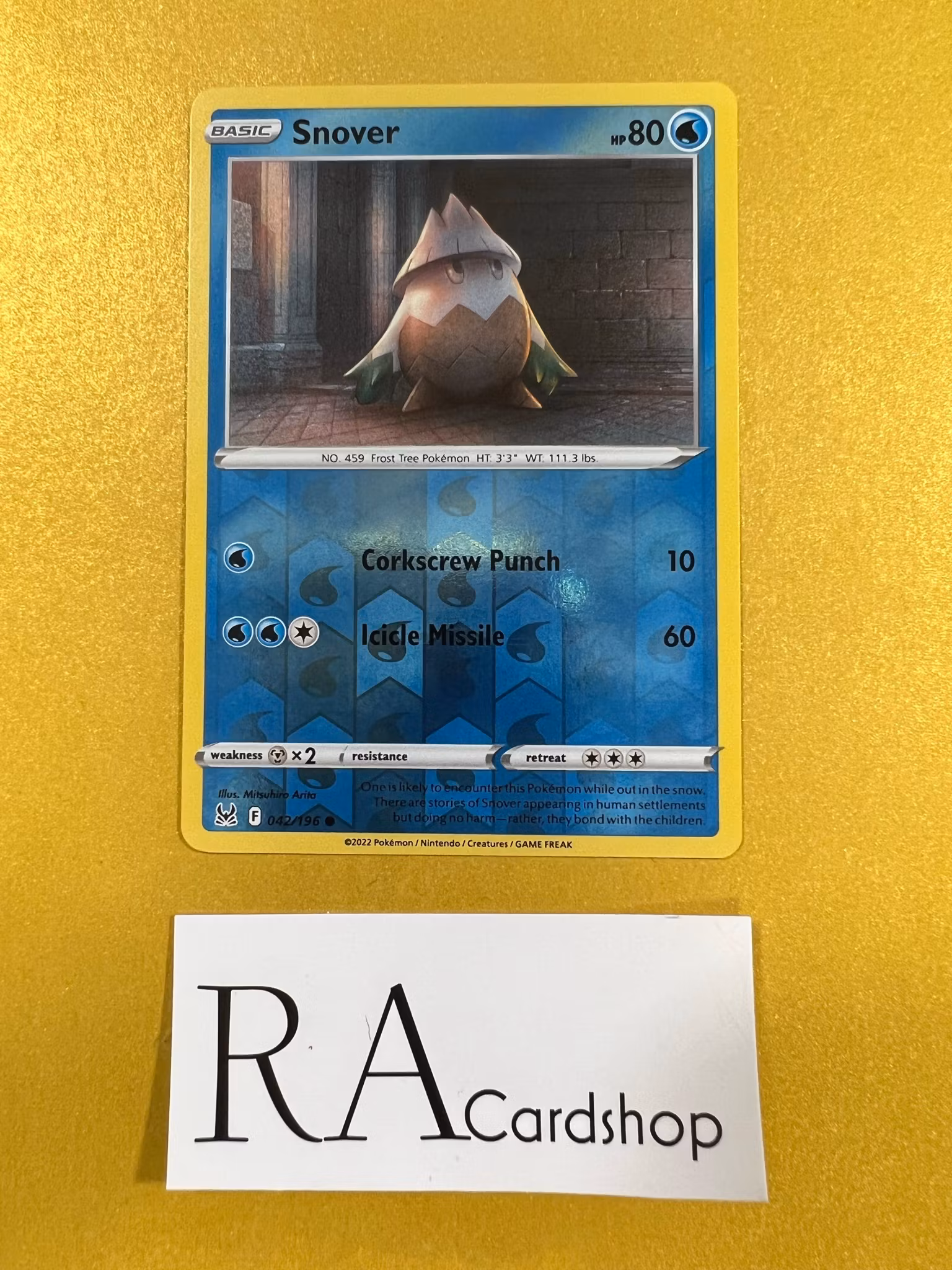 Snover Reverse Holo Common 042/189 Lost Oridgin Pokemon