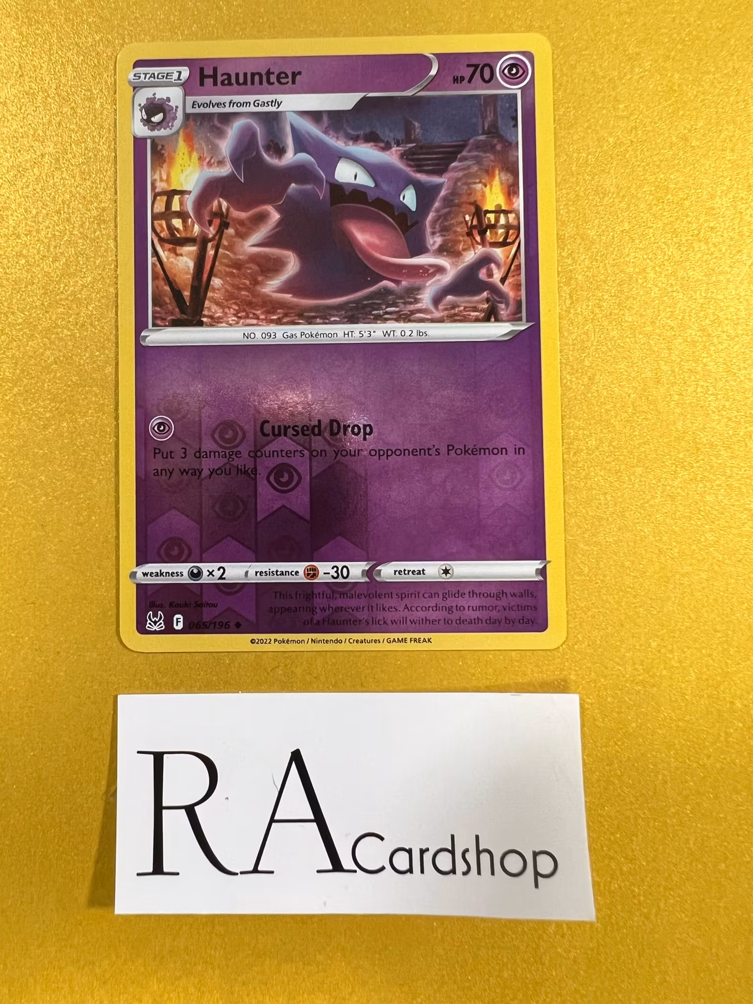 Haunter Reverse Holo Uncommon 065/196 Lost Origin Pokémon