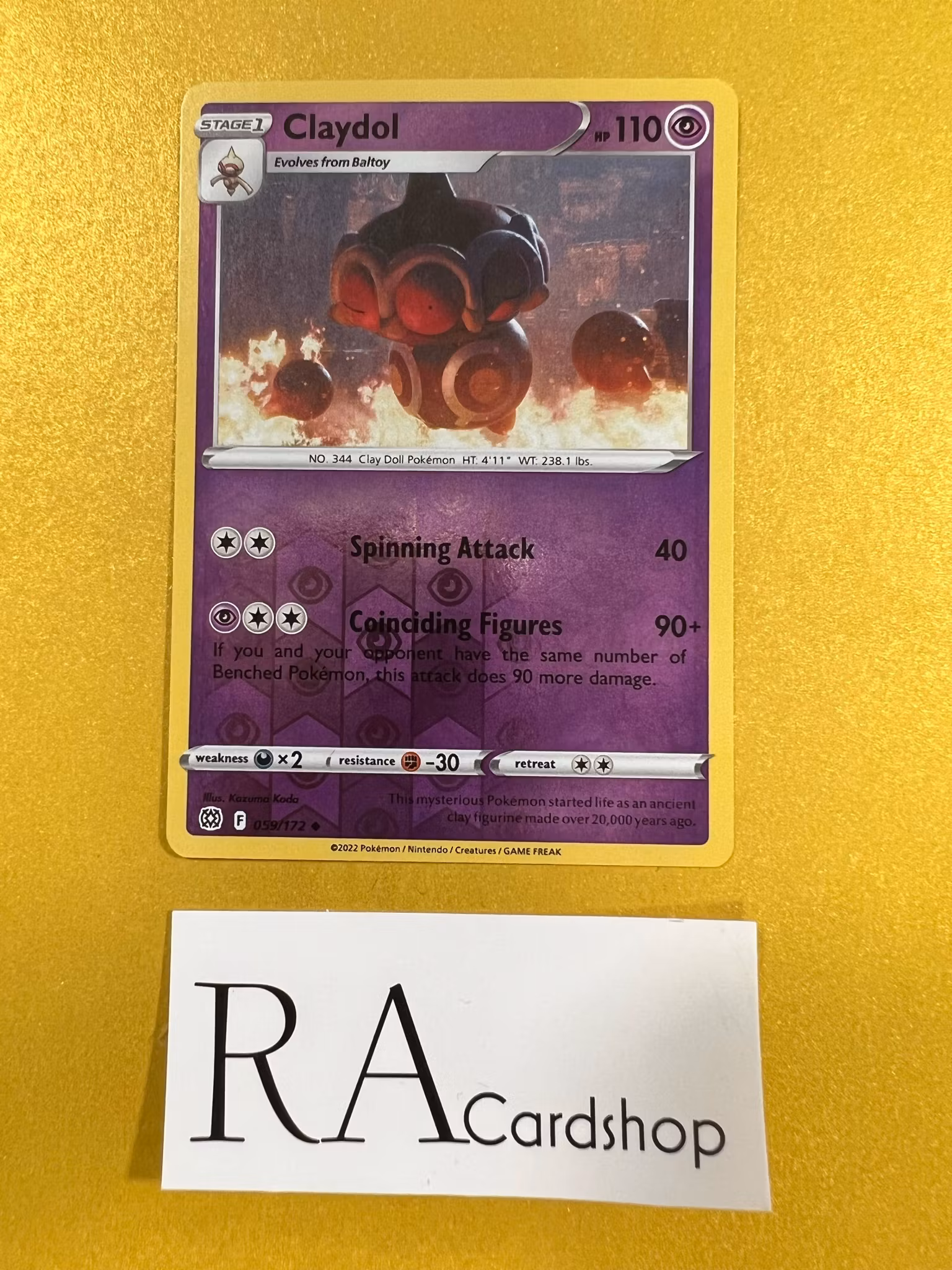 Claydol Reverse Holo Uncommon 059/172 Brilliant Stars Pokémon