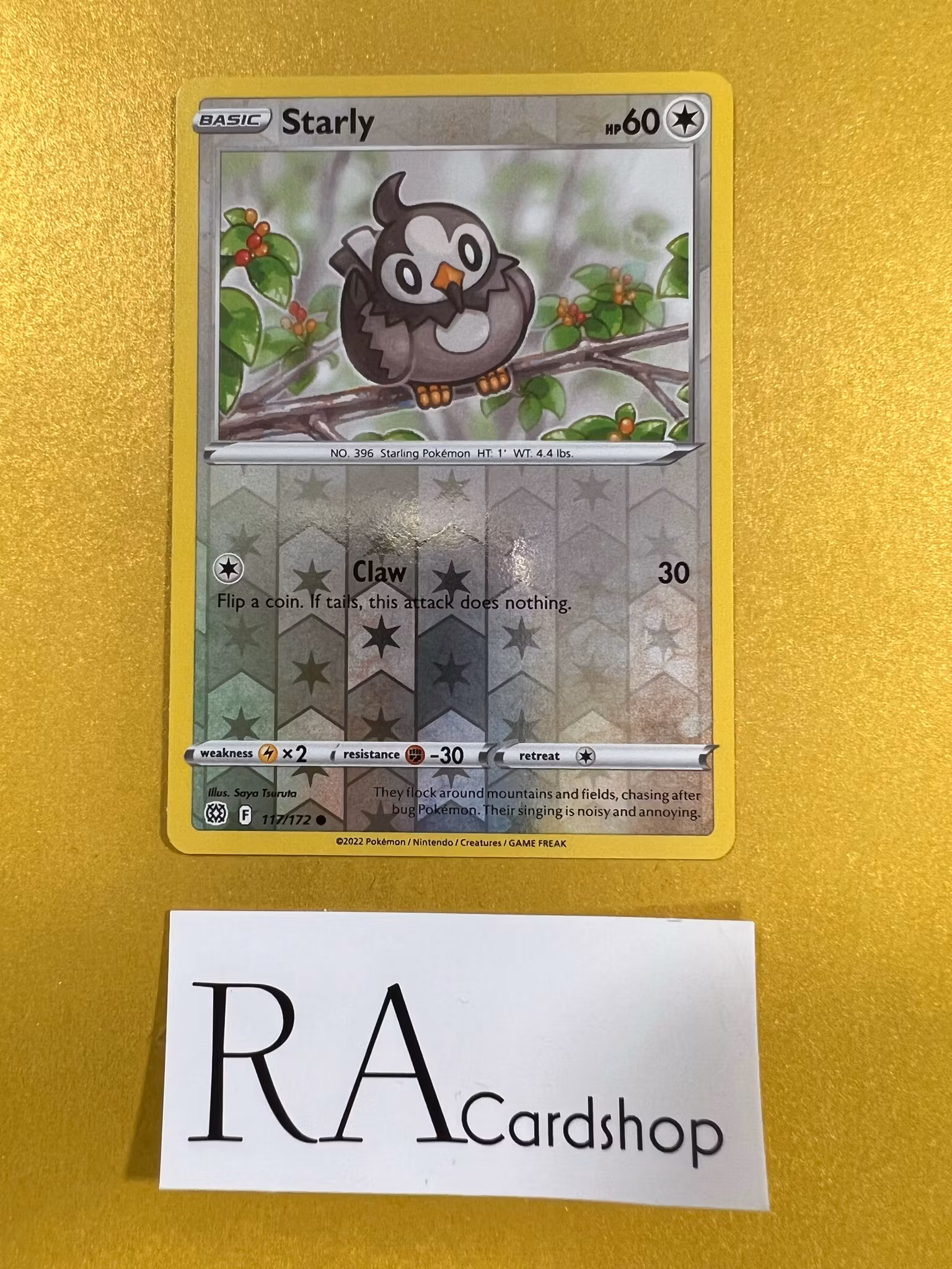Starly Reverse Holo Common 117/172 Brilliant Stars Pokémon