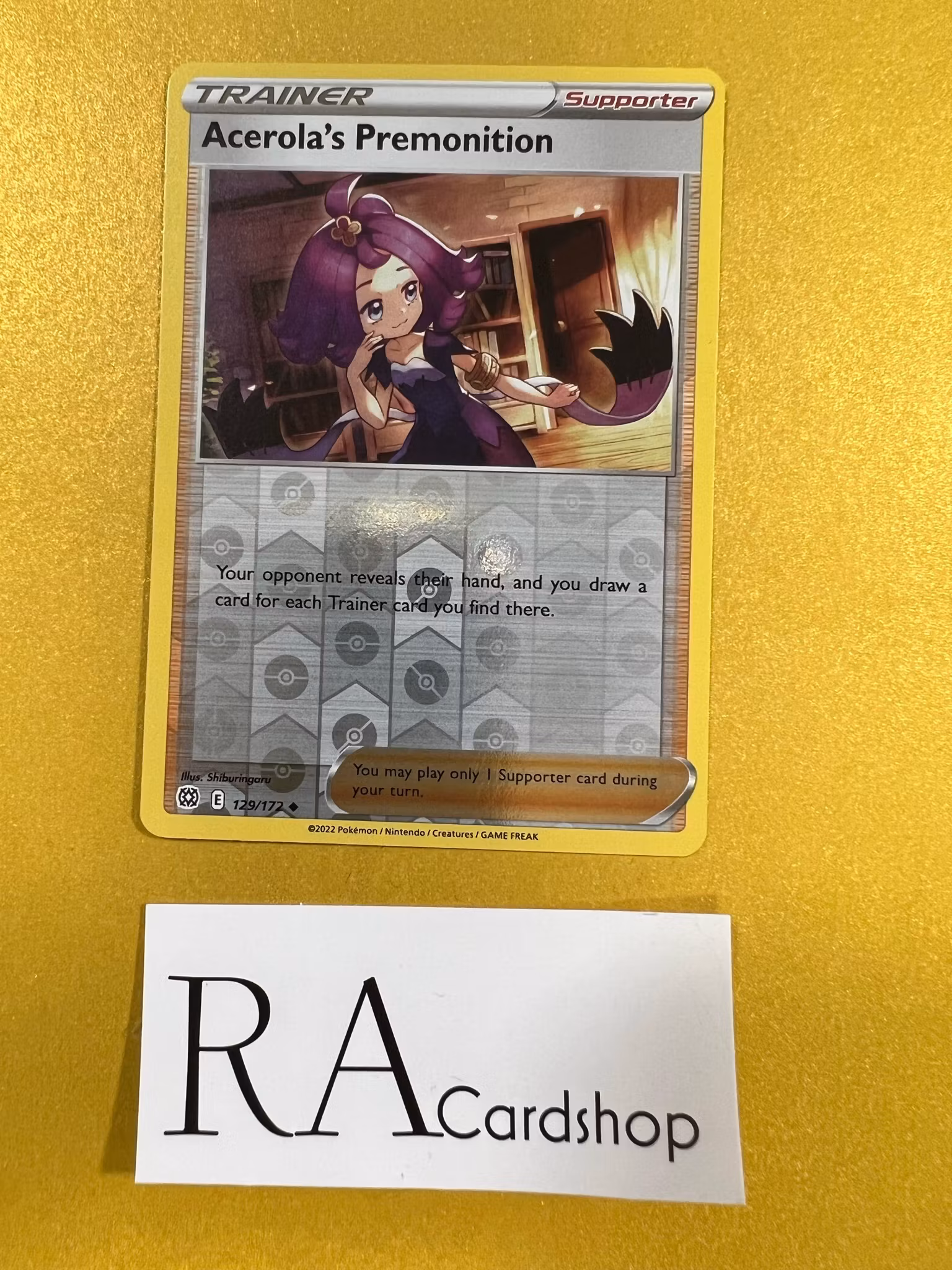 Acerola´s Premonition Reverse Holo Uncommon 129/172 Brilliant Stars Pokémon