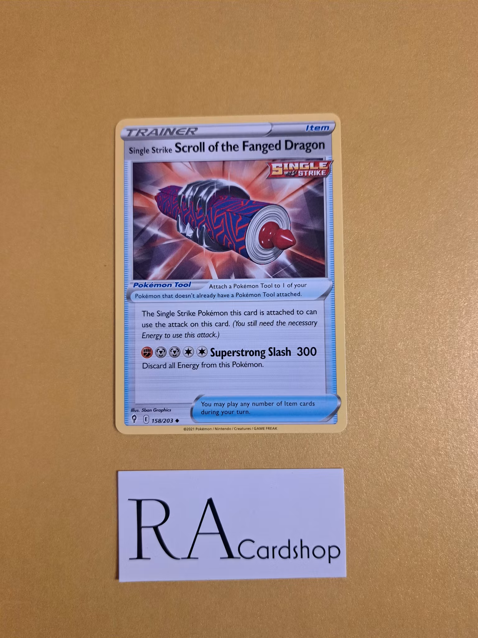Single Strike Scroll of the Fanged Dragon Uncommon 158/203 Evolving Skies Pokemon