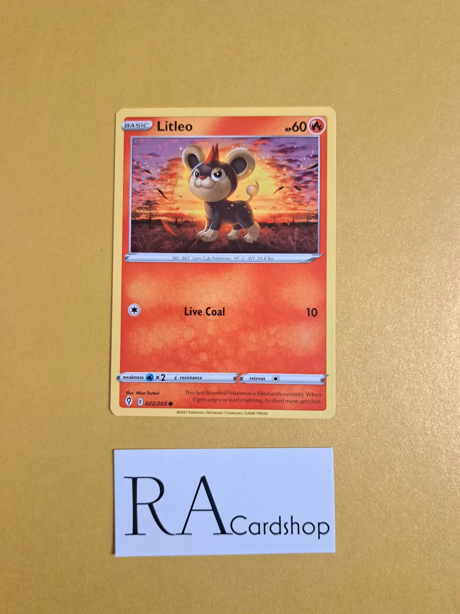 Litleo Common 022/203 Evolving Skies Pokemon