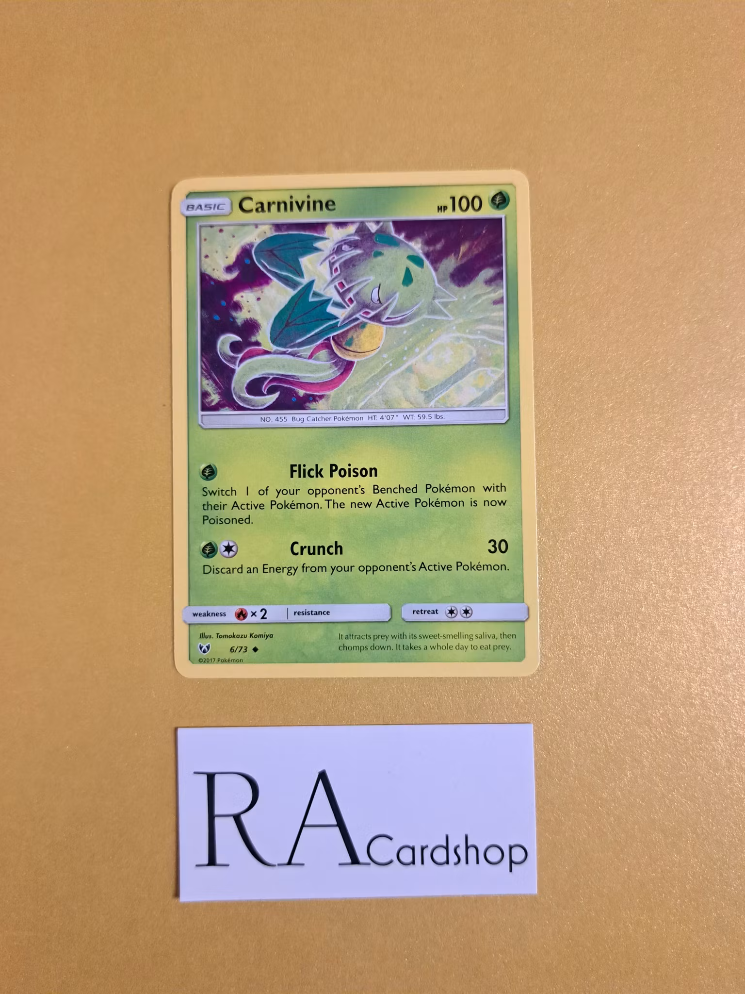 Carnivine Unommon 6/73 Shining Legends Pokemon