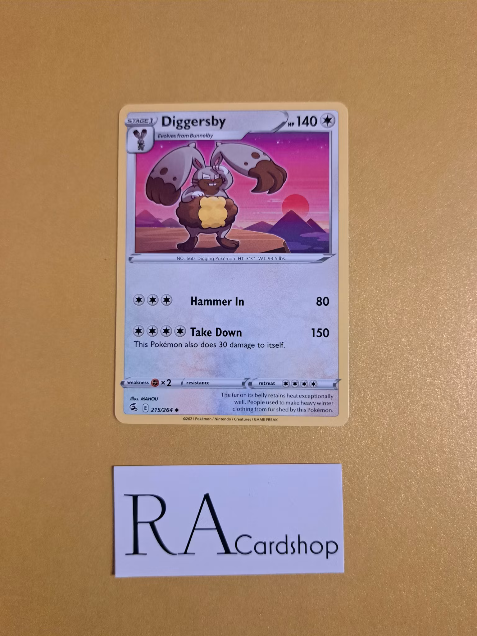 Diggersby Uncommon 215/264 Fusion Strike Pokemon