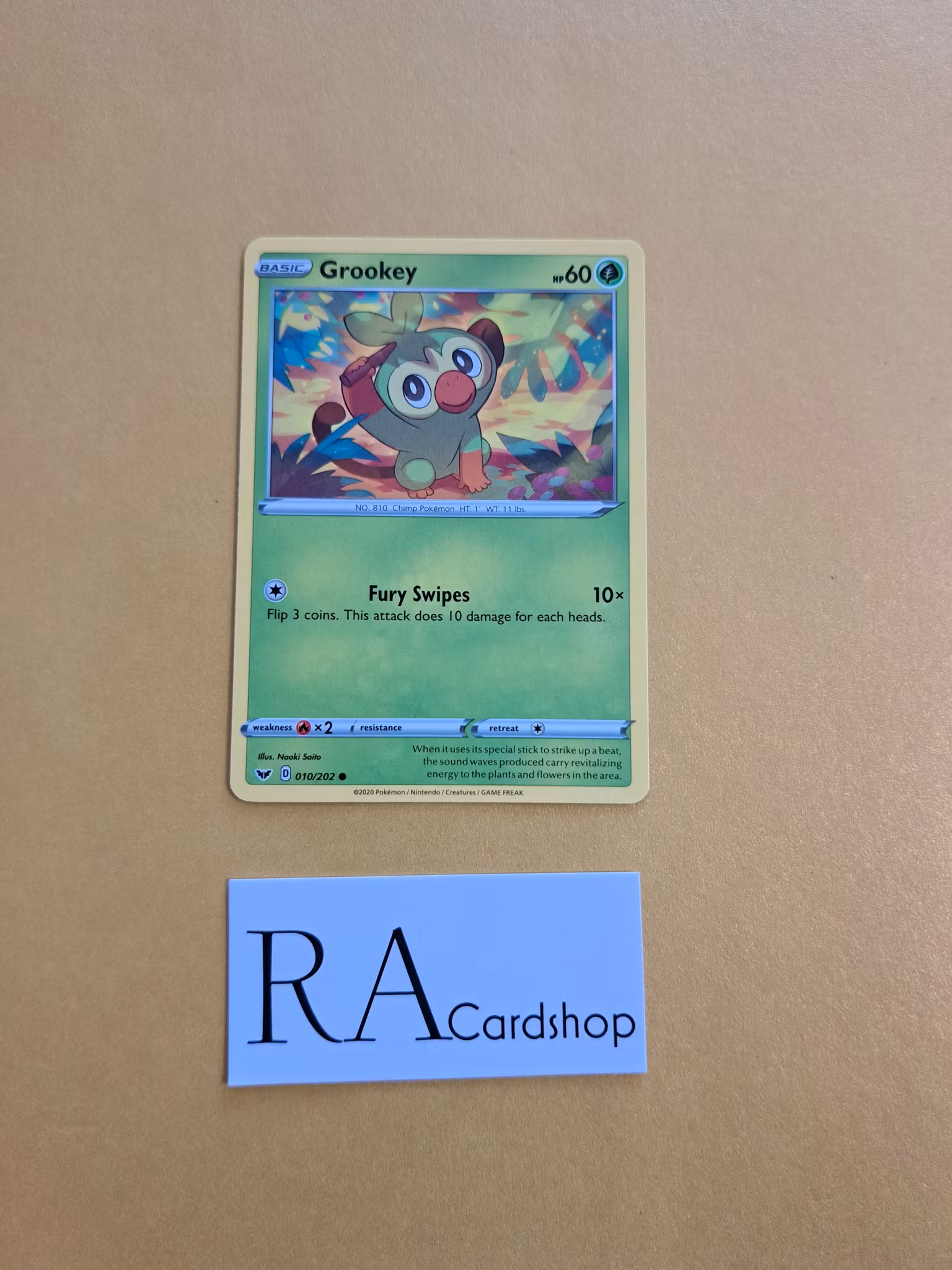 Grookey Common 010/202 Sword and Shield Pokemon