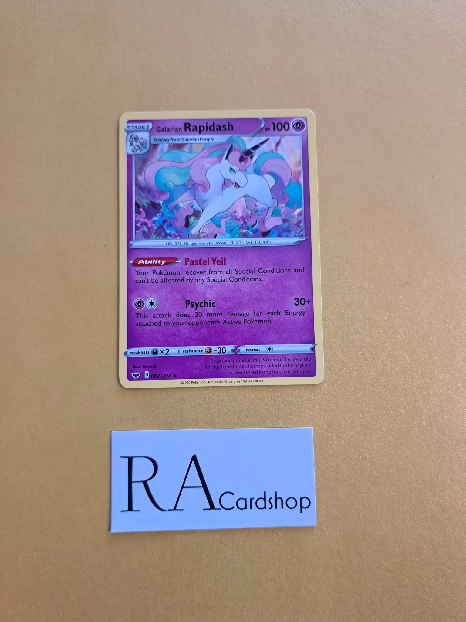 Galarian Rapidash Rare 082/202 Sword and Shield Pokemon
