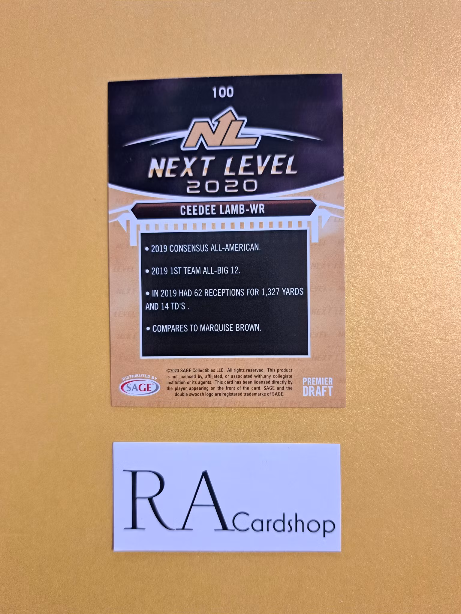 Ceedee Lamb #100 2020 Next Level Sage Hit Premier Draft