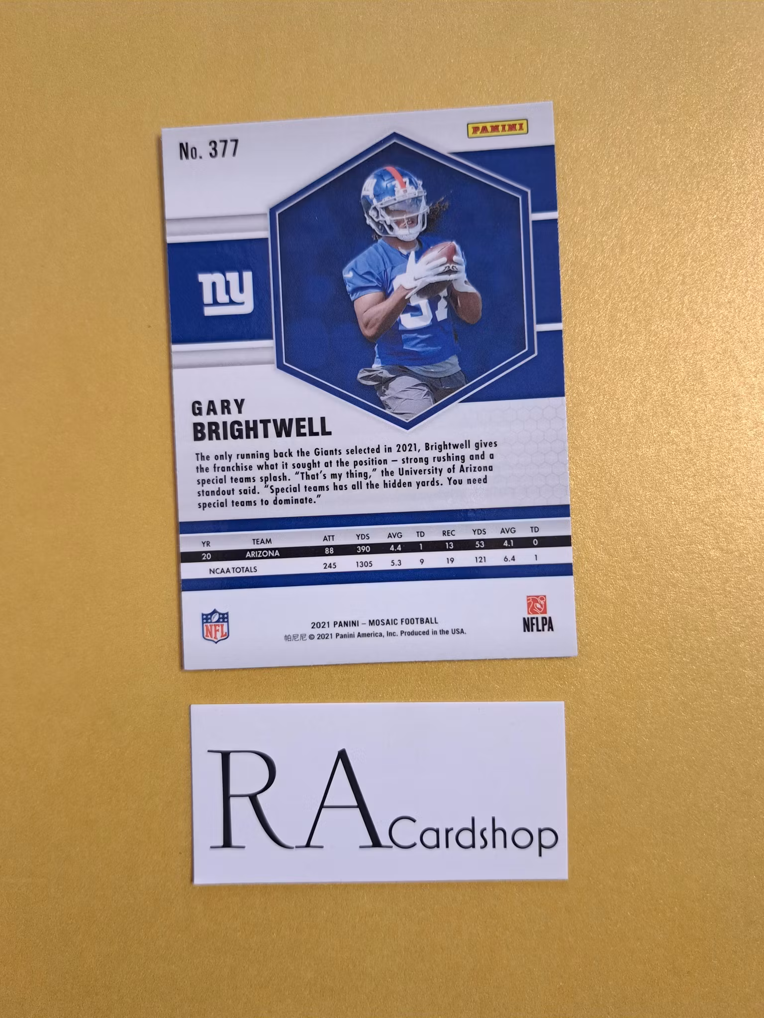 Gary Brightwell #377 2021 Panini Mosaic Football