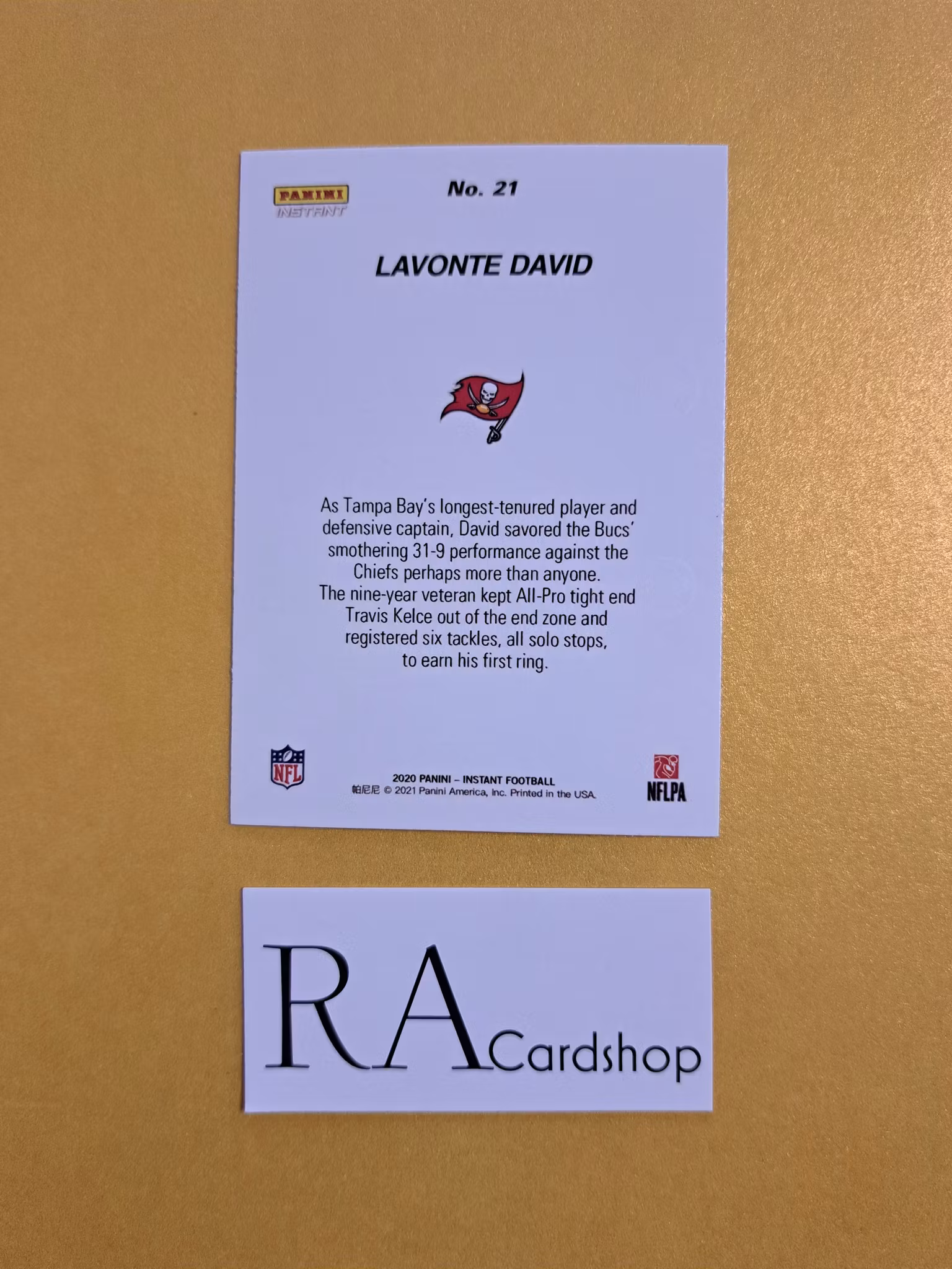 Lavonte David #21 2020 Panini Instant Football