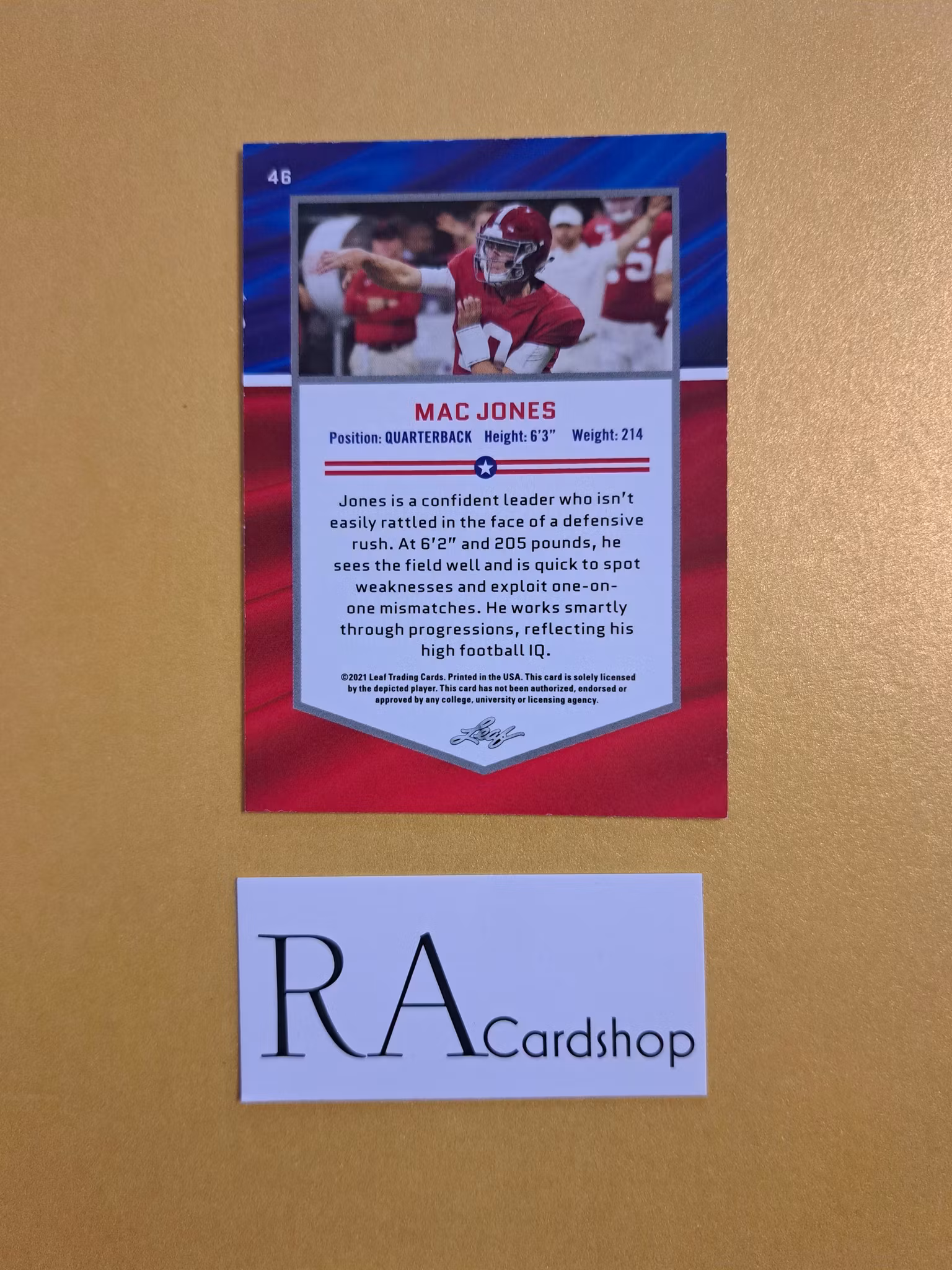 Mac Jones #46 All - American 2021 Leaf Draft