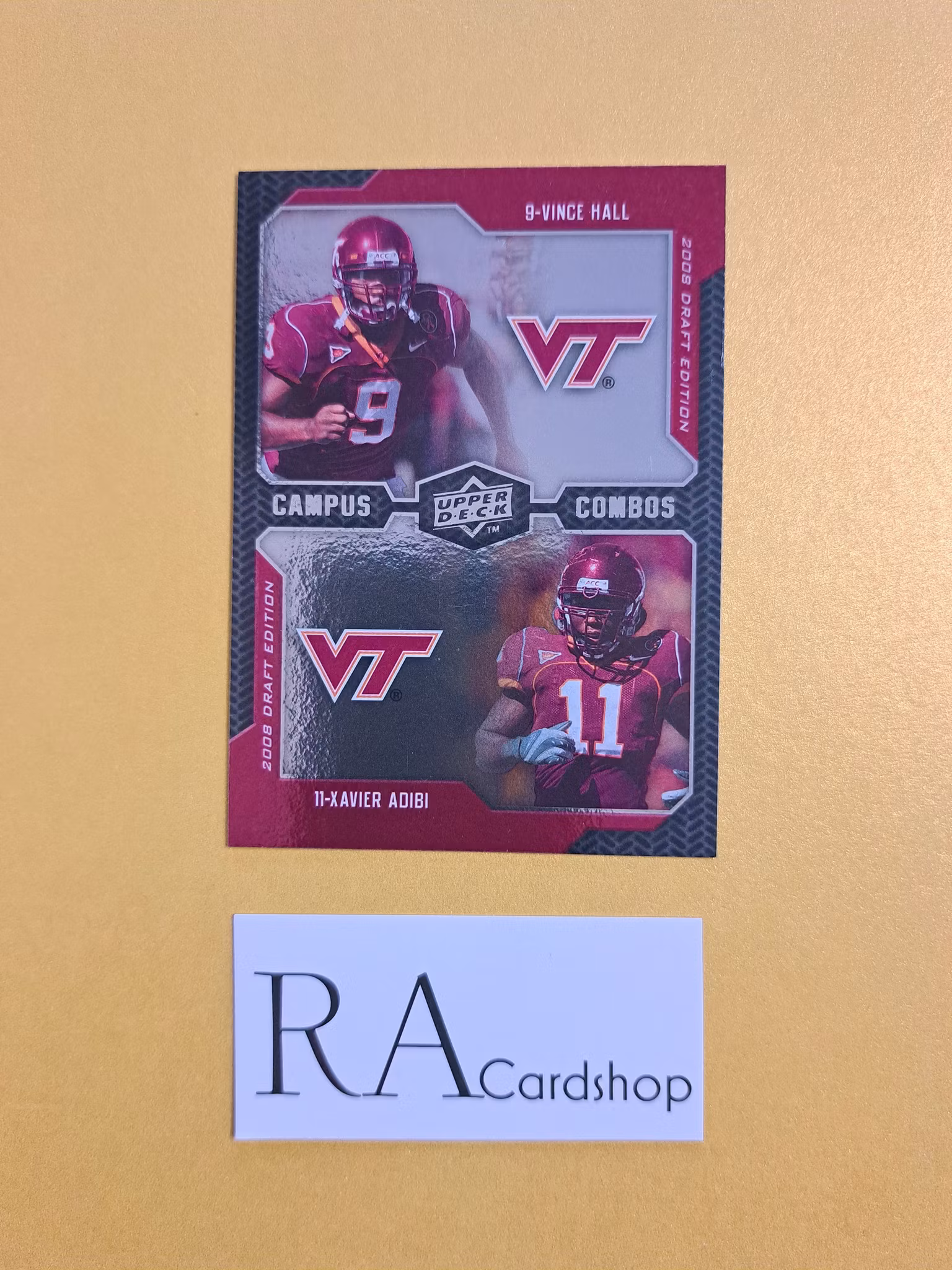 Vince Hall Xavier Adibi Campus Combo #240 2008 NFL Draft Edition Upper Deck