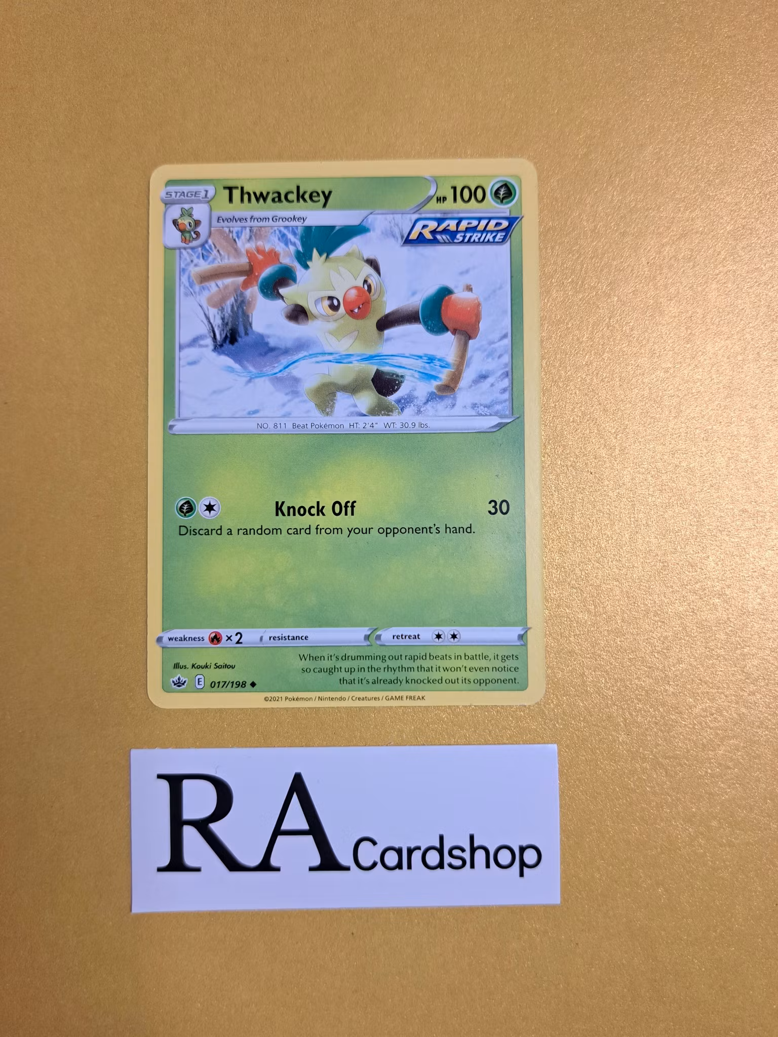 Thwackey Uncommon 017/198 Chilling Reign Pokemon