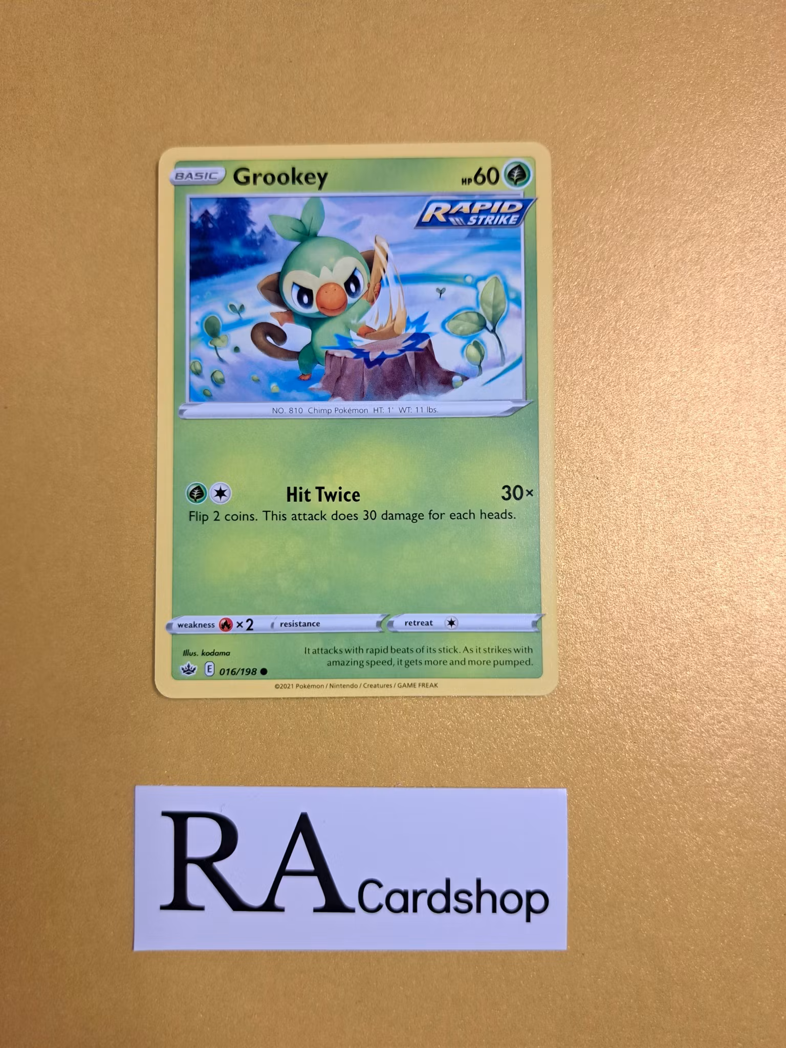 Grookey Common 016/198 Chilling Reign Pokemon