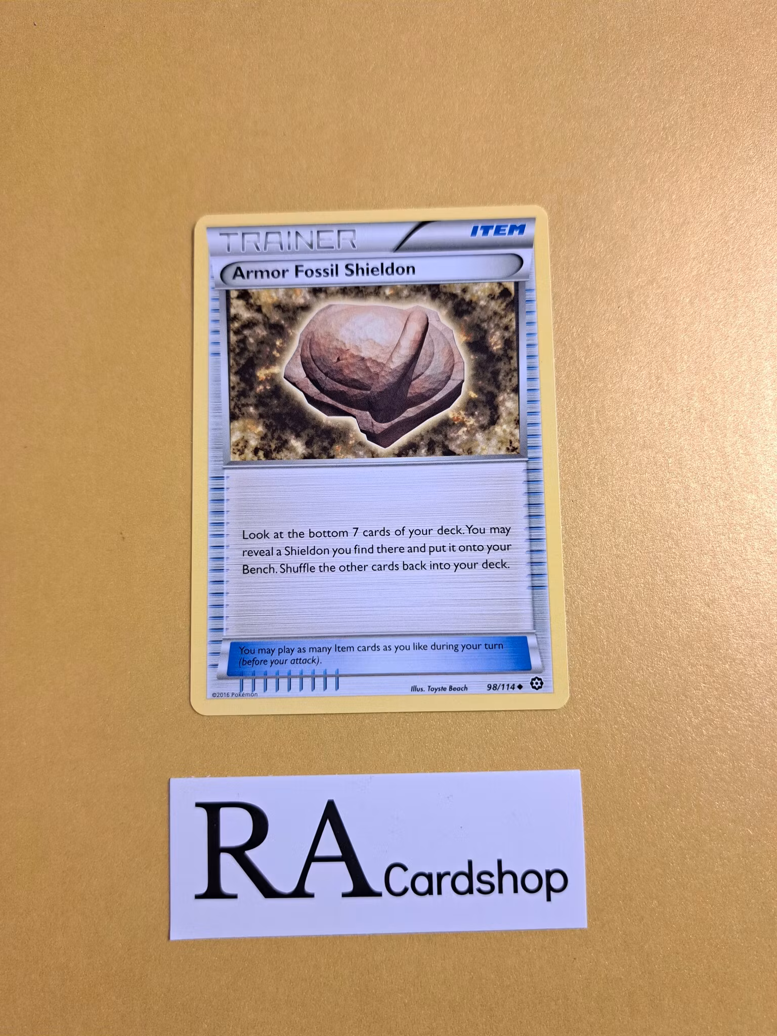 Armor Fossil Shieldon Uncommon 98/114 Steam Siege Pokemon