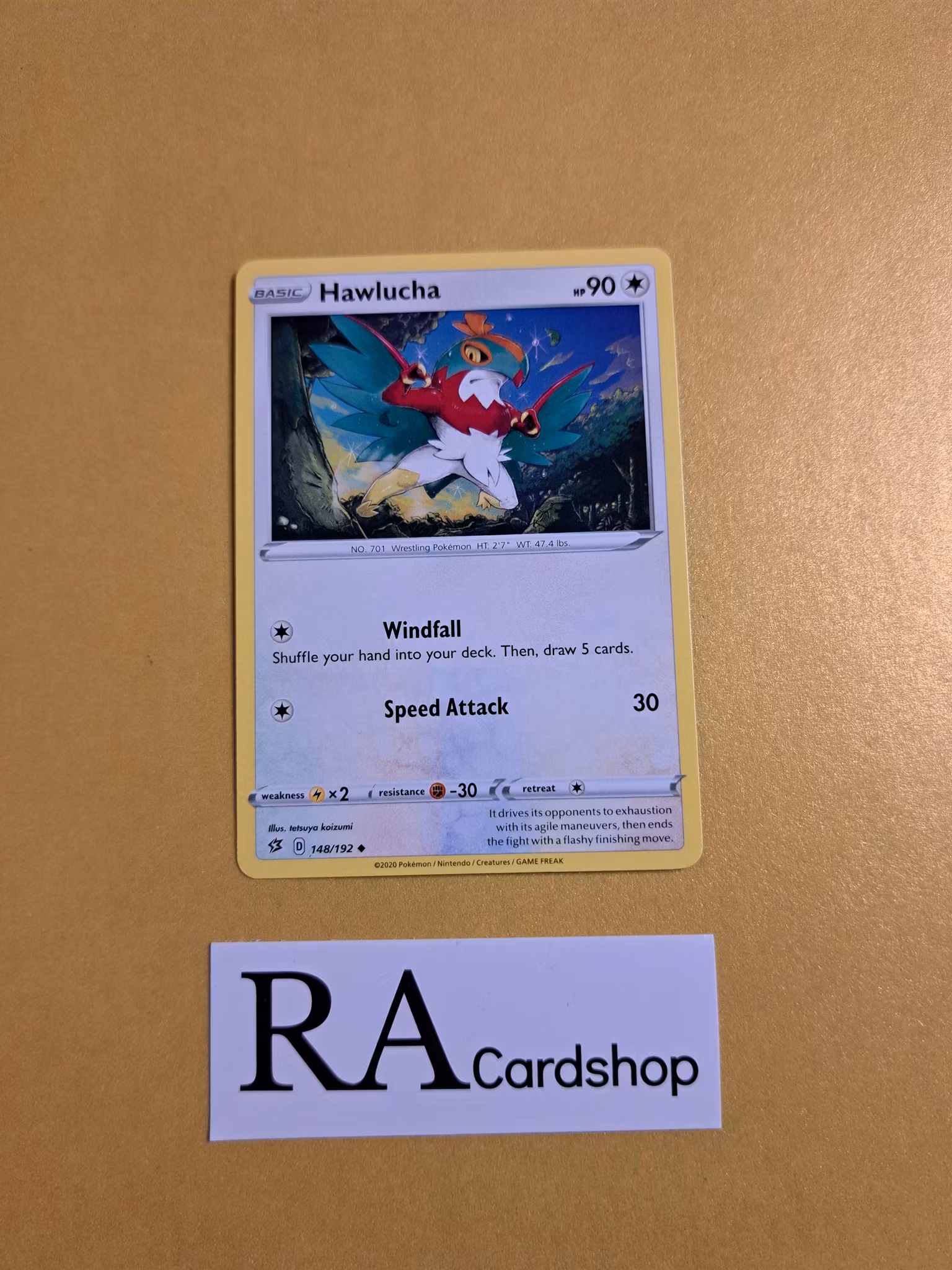Hawlucha Uncommon 148/192 Rebel Clash Pokemon