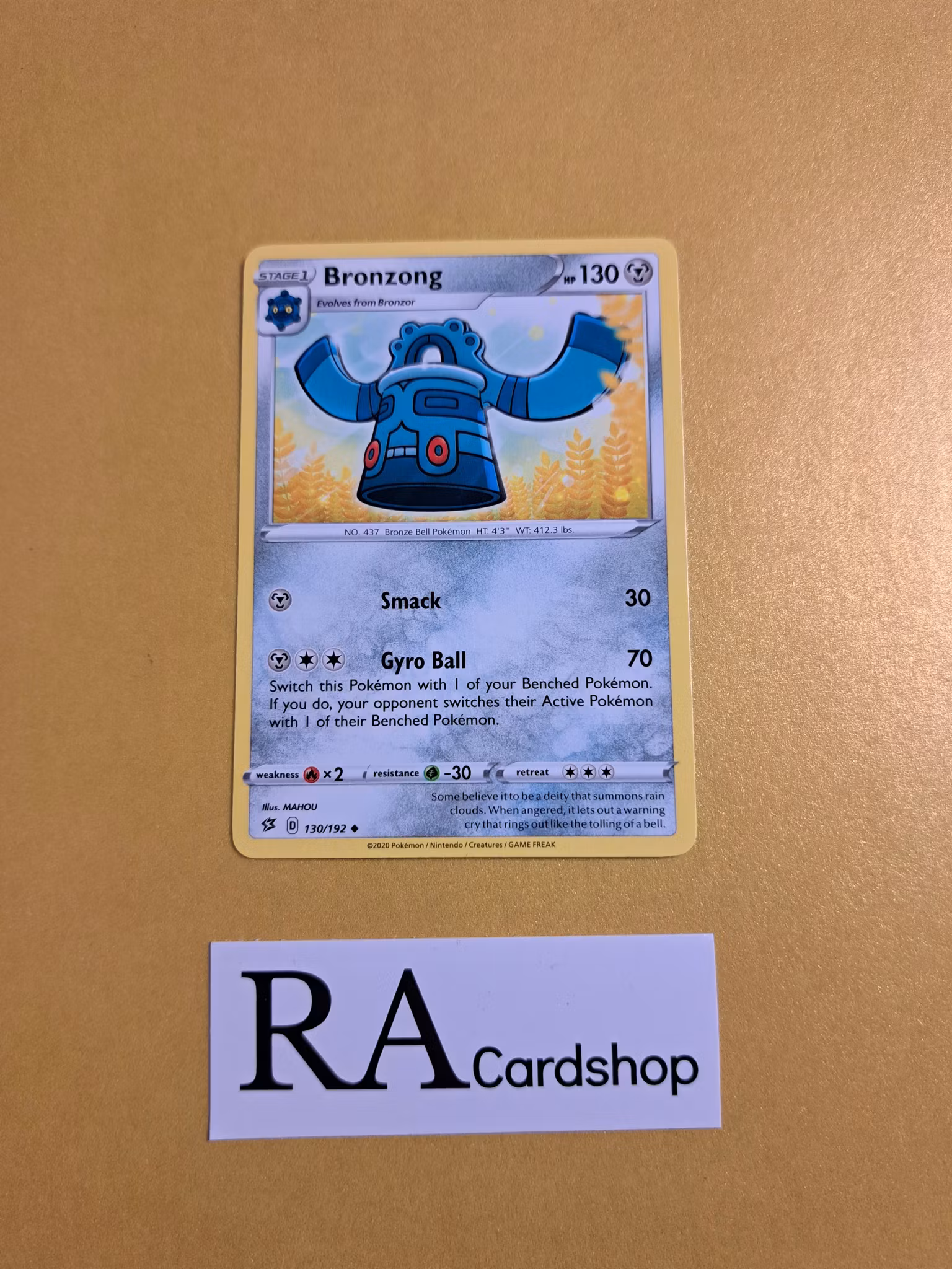Bronzong Uncommon 130/192 Rebel Clash Pokemon