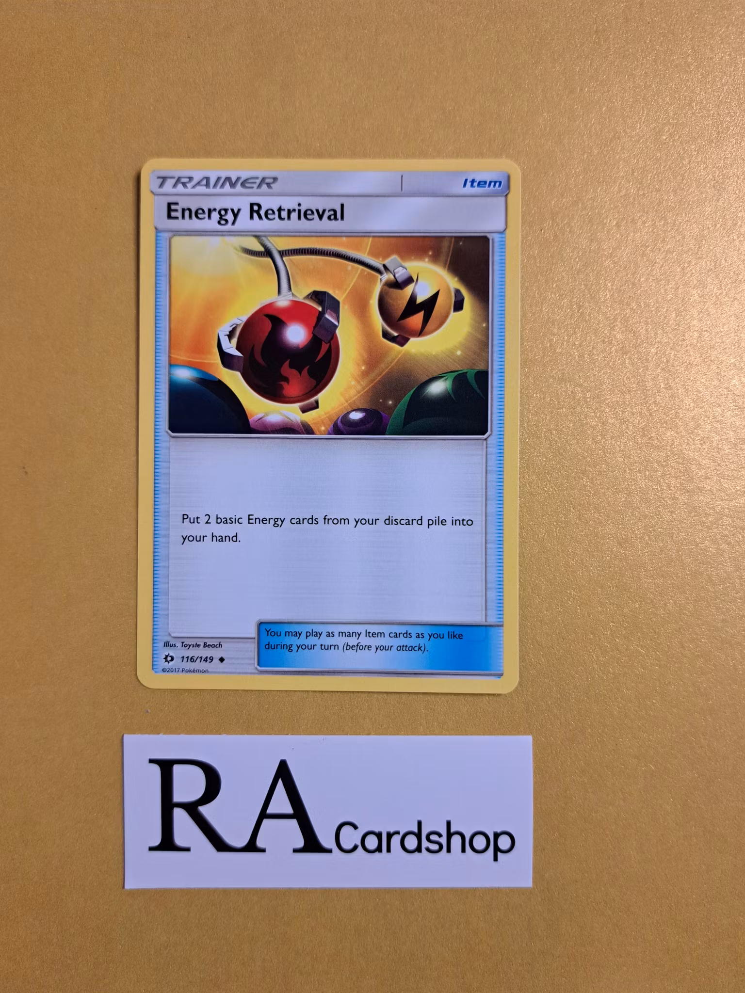 Energy Retrieval Uncommon 116/149 Sun and Moon Pokemon