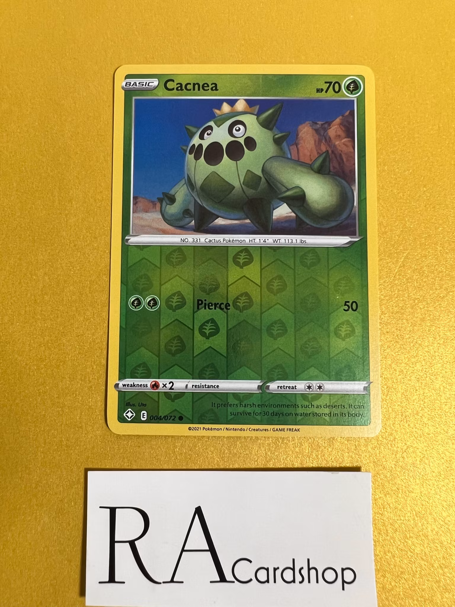 Cacnea Reverse Holo Common 004/072 Shining Fates Pokemon