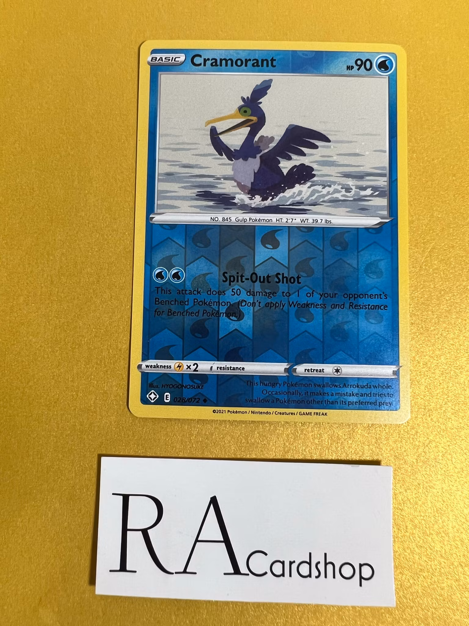 Cramorant Reverse Holo Uncommon 028/072 Shining Fates Pokemon