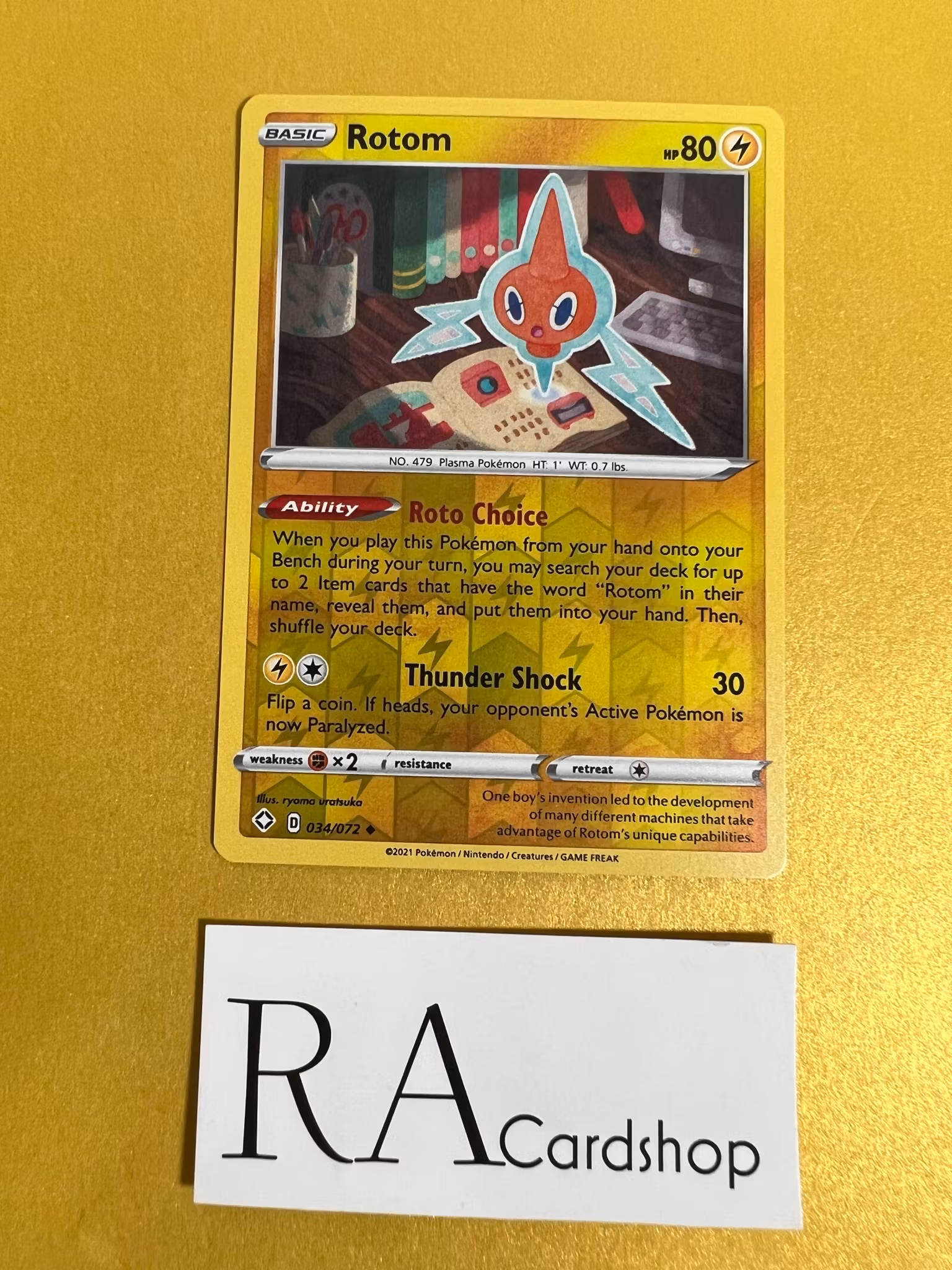 Rotom Reverse Holo Uncommon 034/072 Shining Fates Pokemon