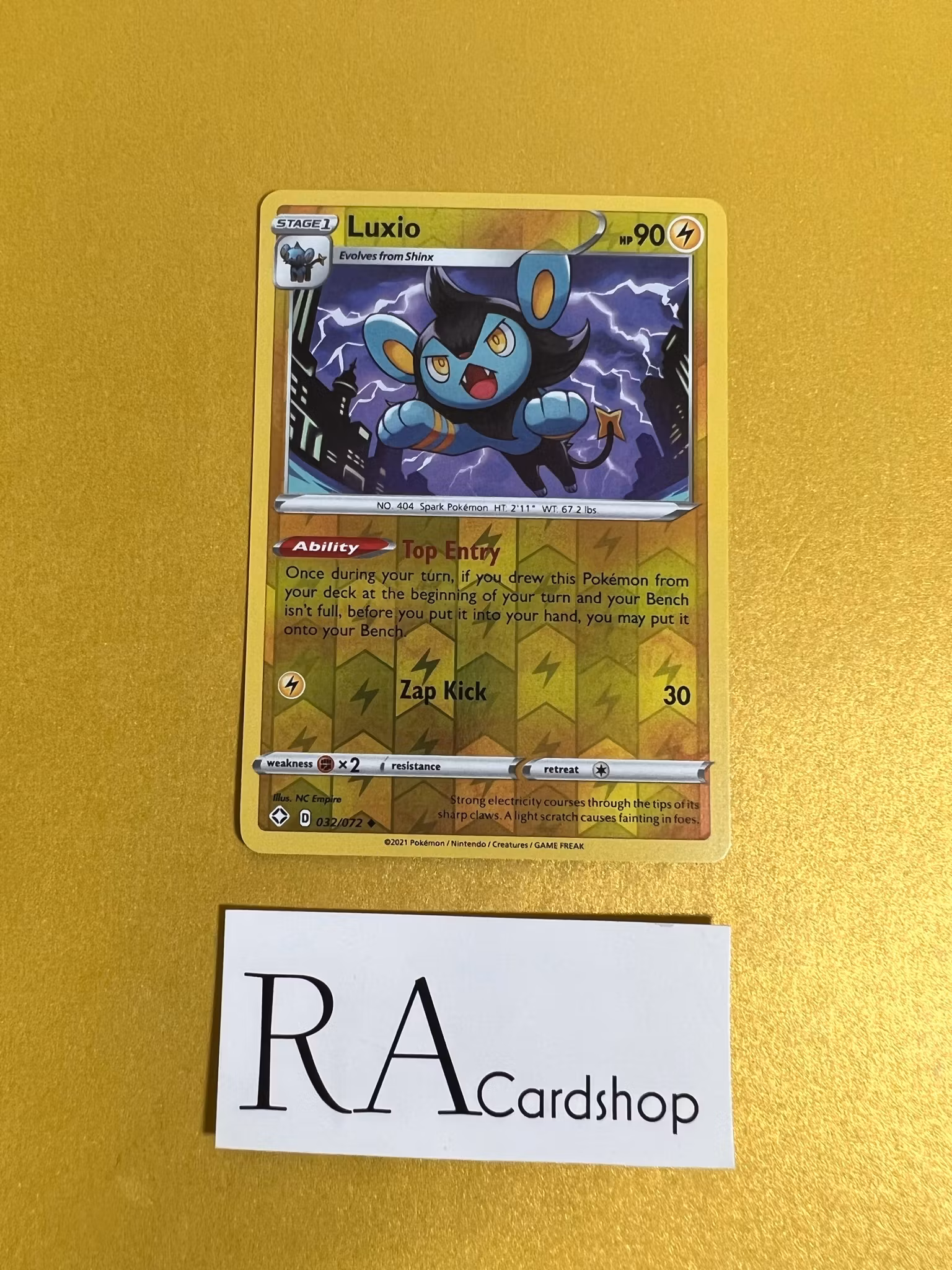 Luxio Reverse Holo Uncommon 032/072 Shining Fates Pokemon