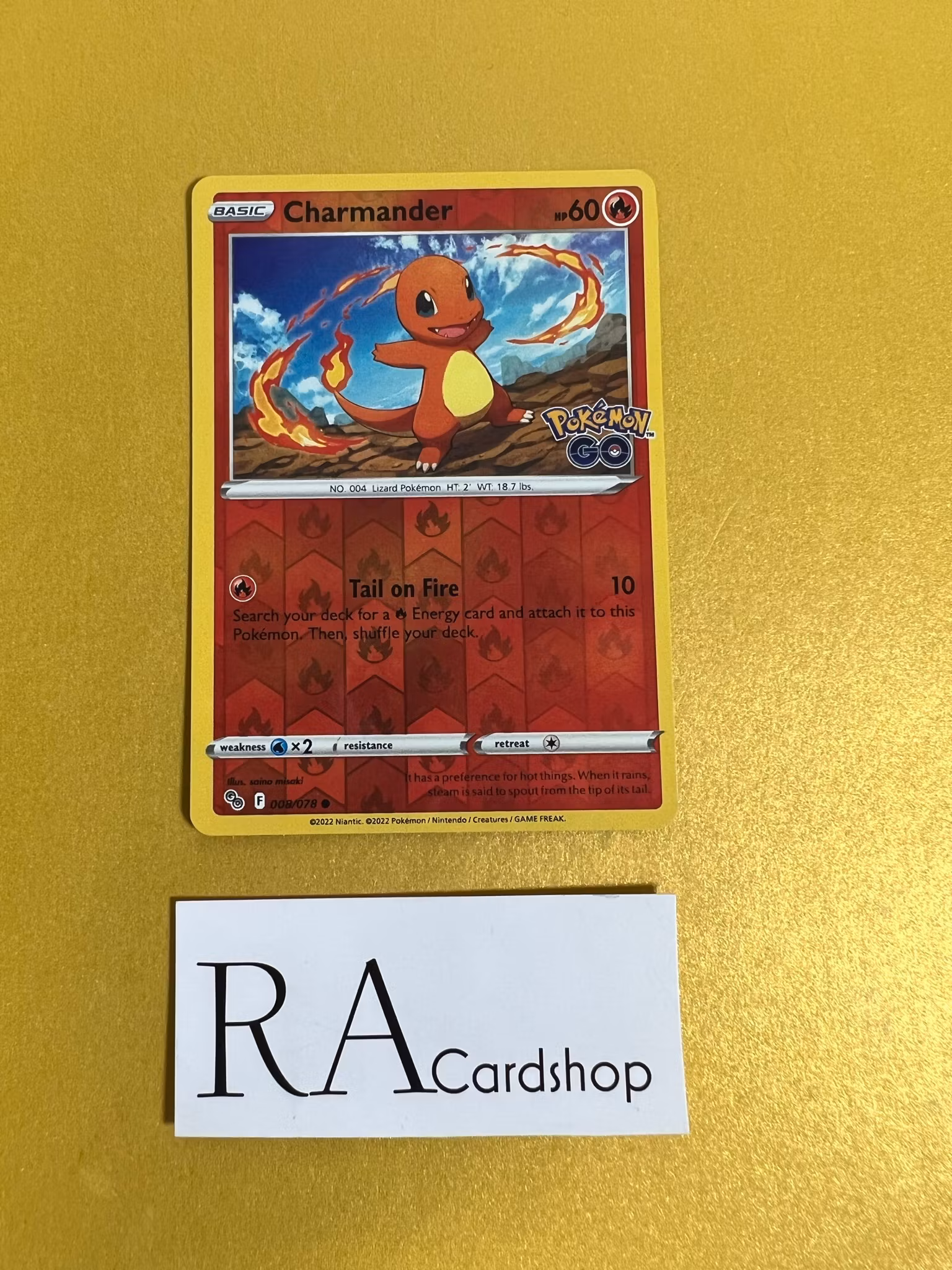 Charmander Reverse Holo Common 008/078 Pokémon GO Pokémon