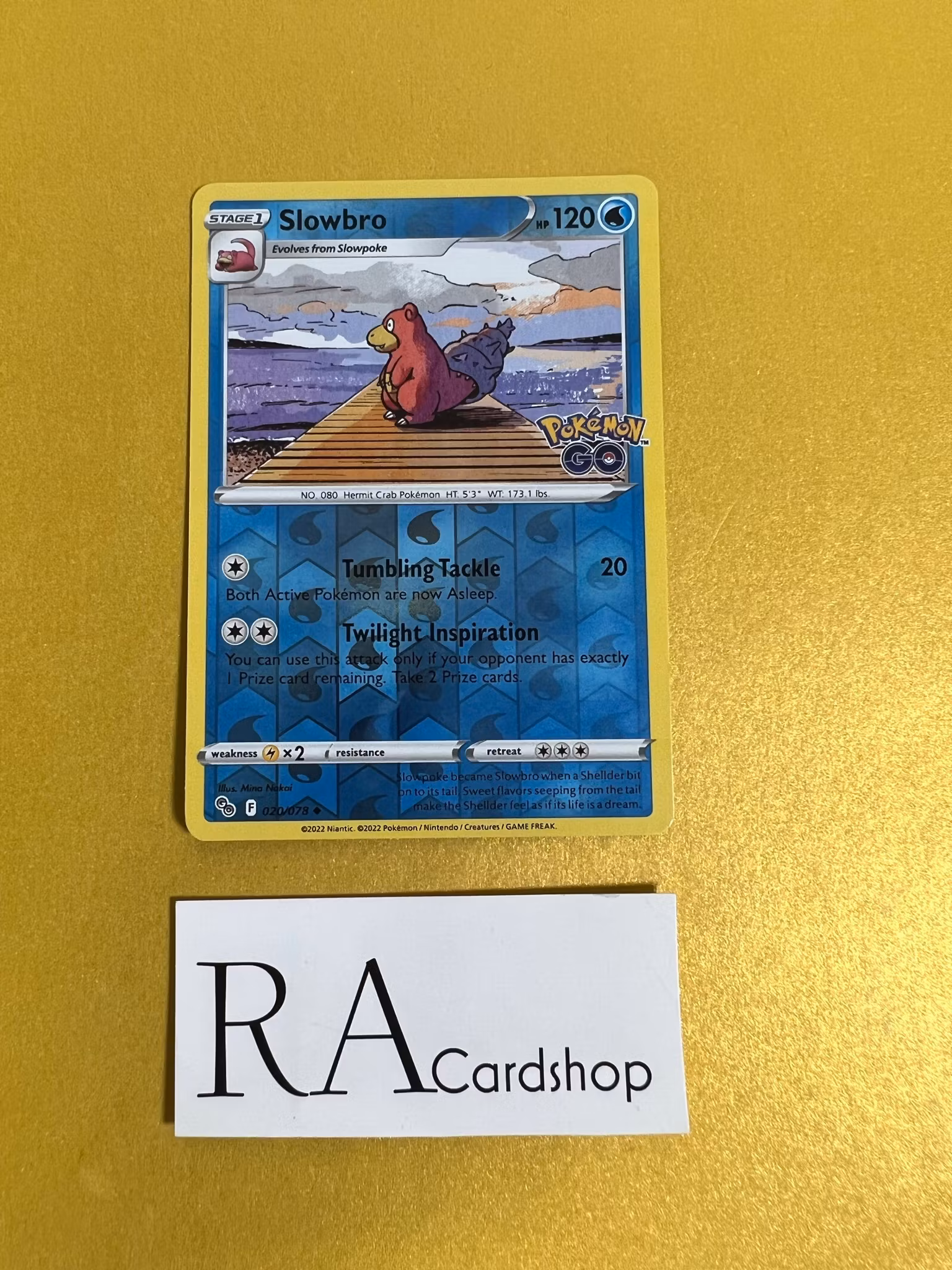 Slowbro Reverse Holo Uncommon 020/078 Pokémon GO Pokémon