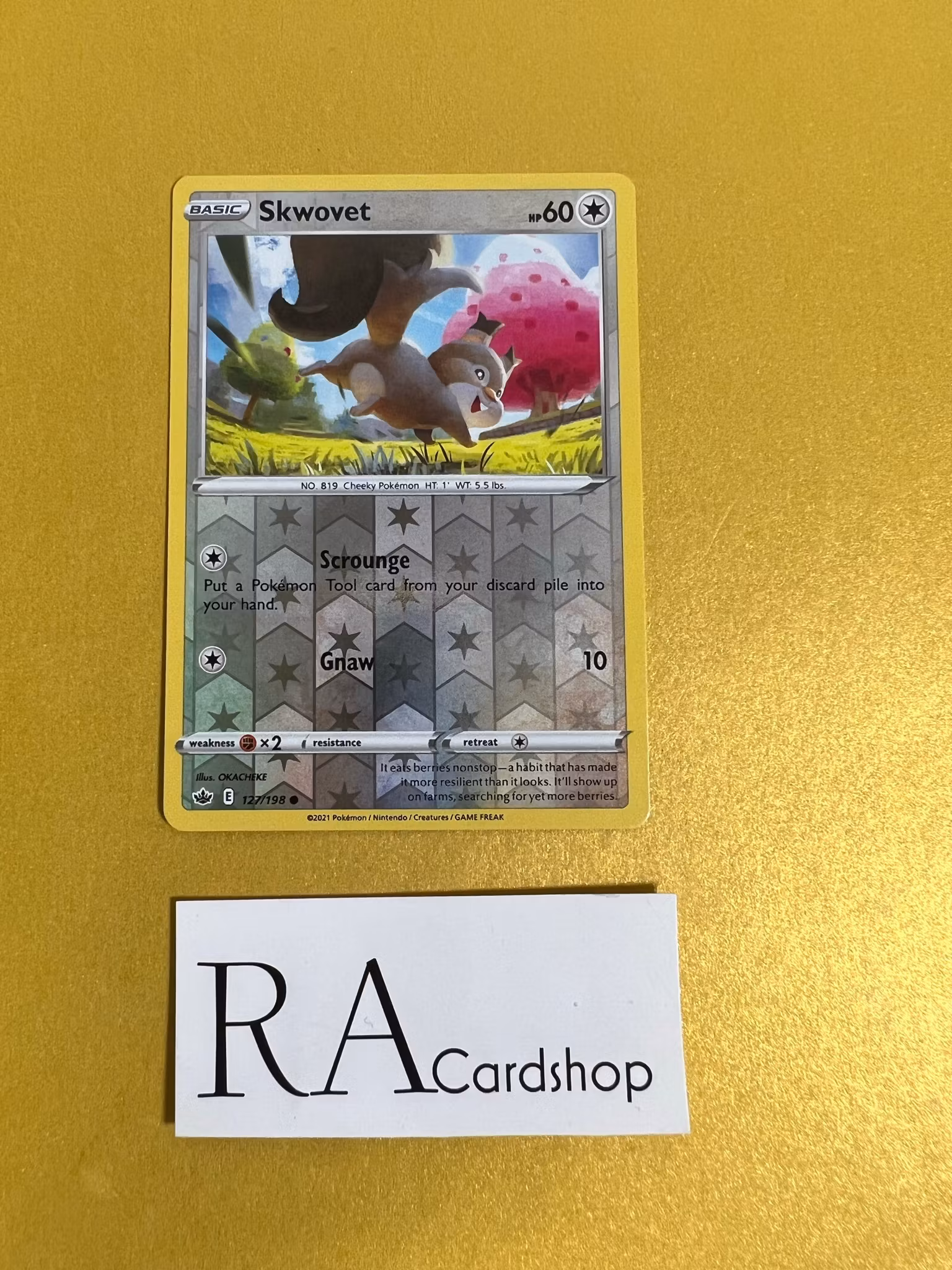 Skwovet Reverse Holo Common 127/198 Chilling Reign Pokémon