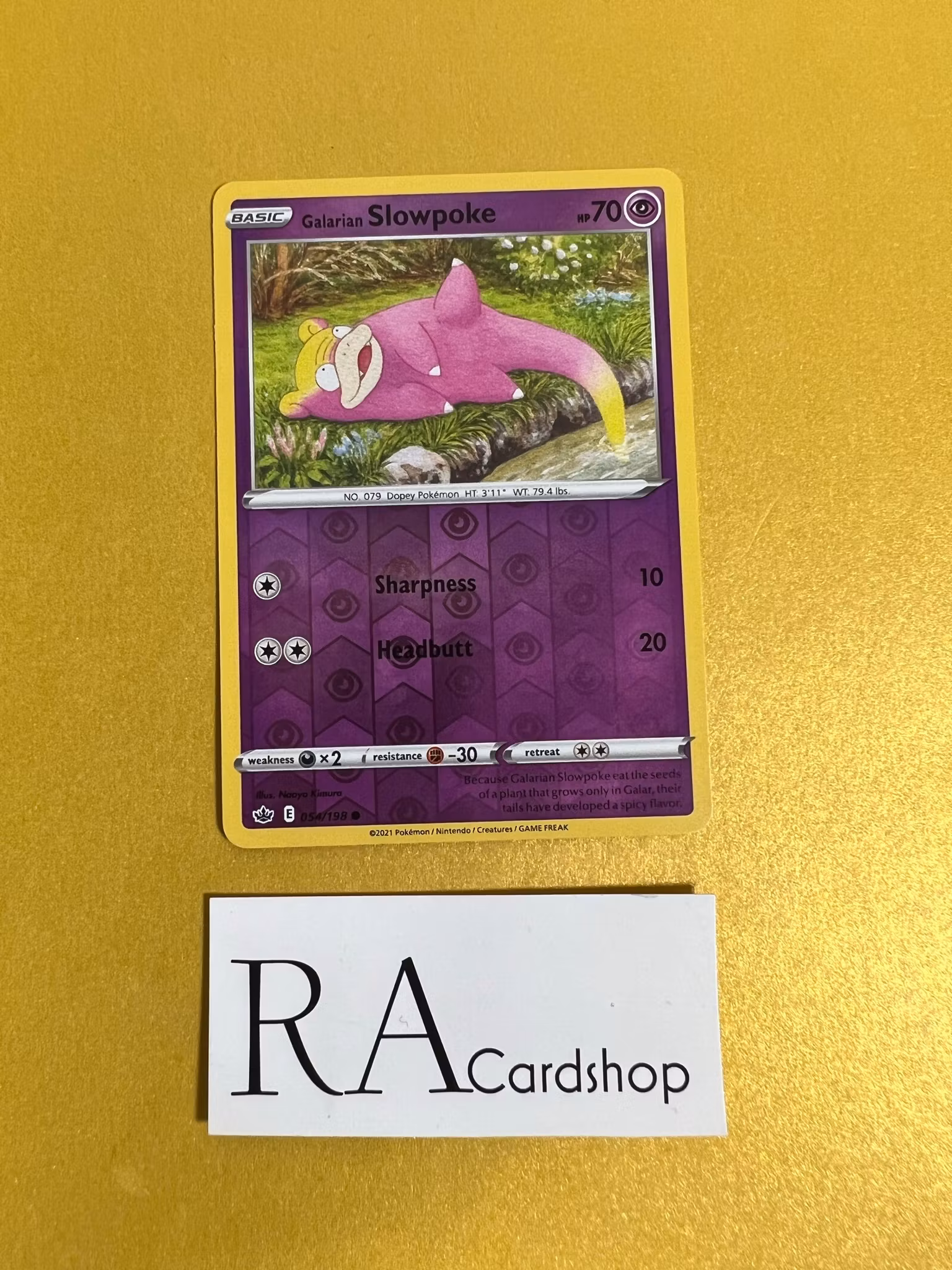 Galarian Slowpoke Reverse Holo Common 054/198 Chilling Reign Pokémon