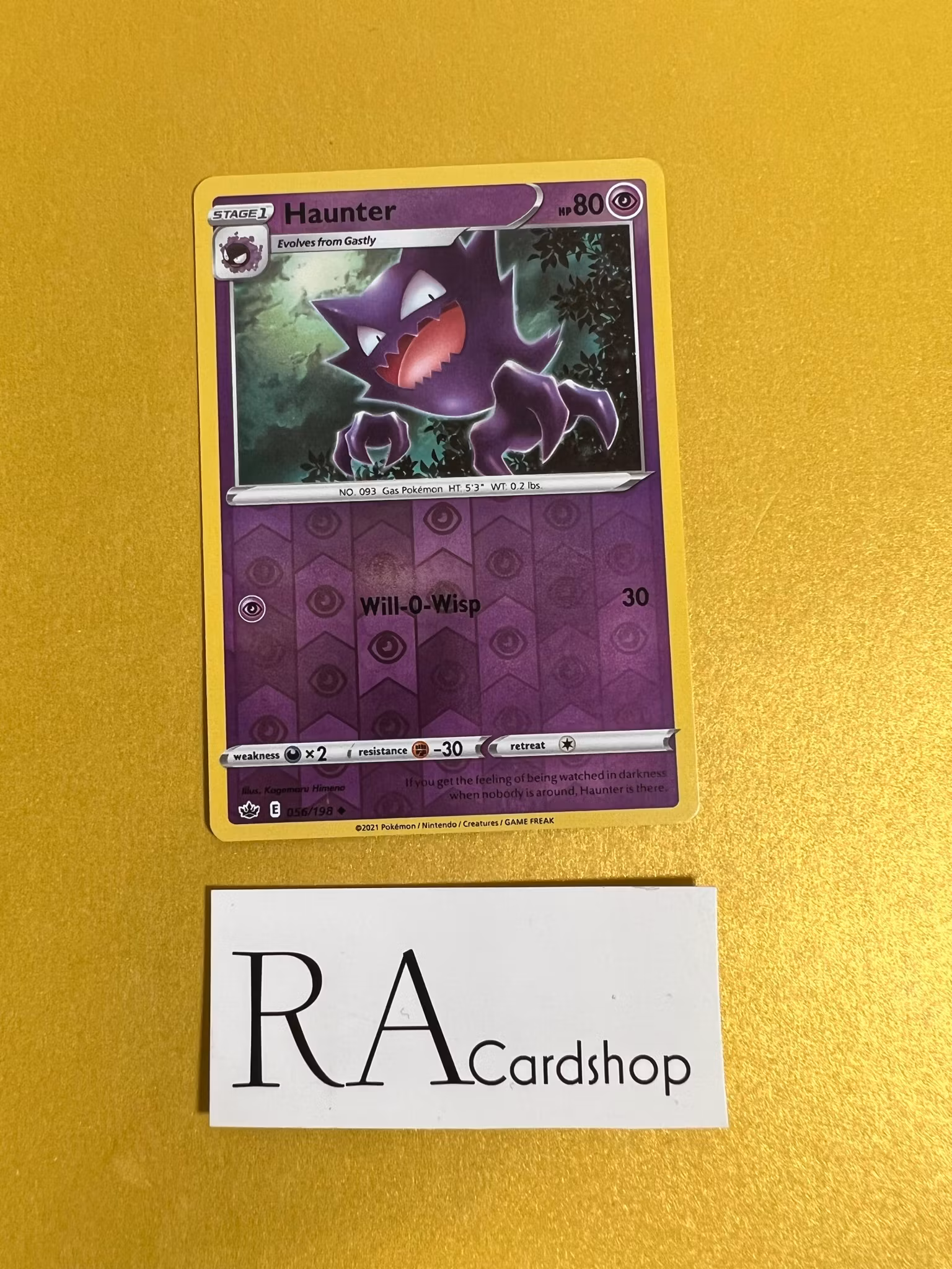 Haunter Reverse Holo Uncommon 056/198 Chilling Reign Pokémon