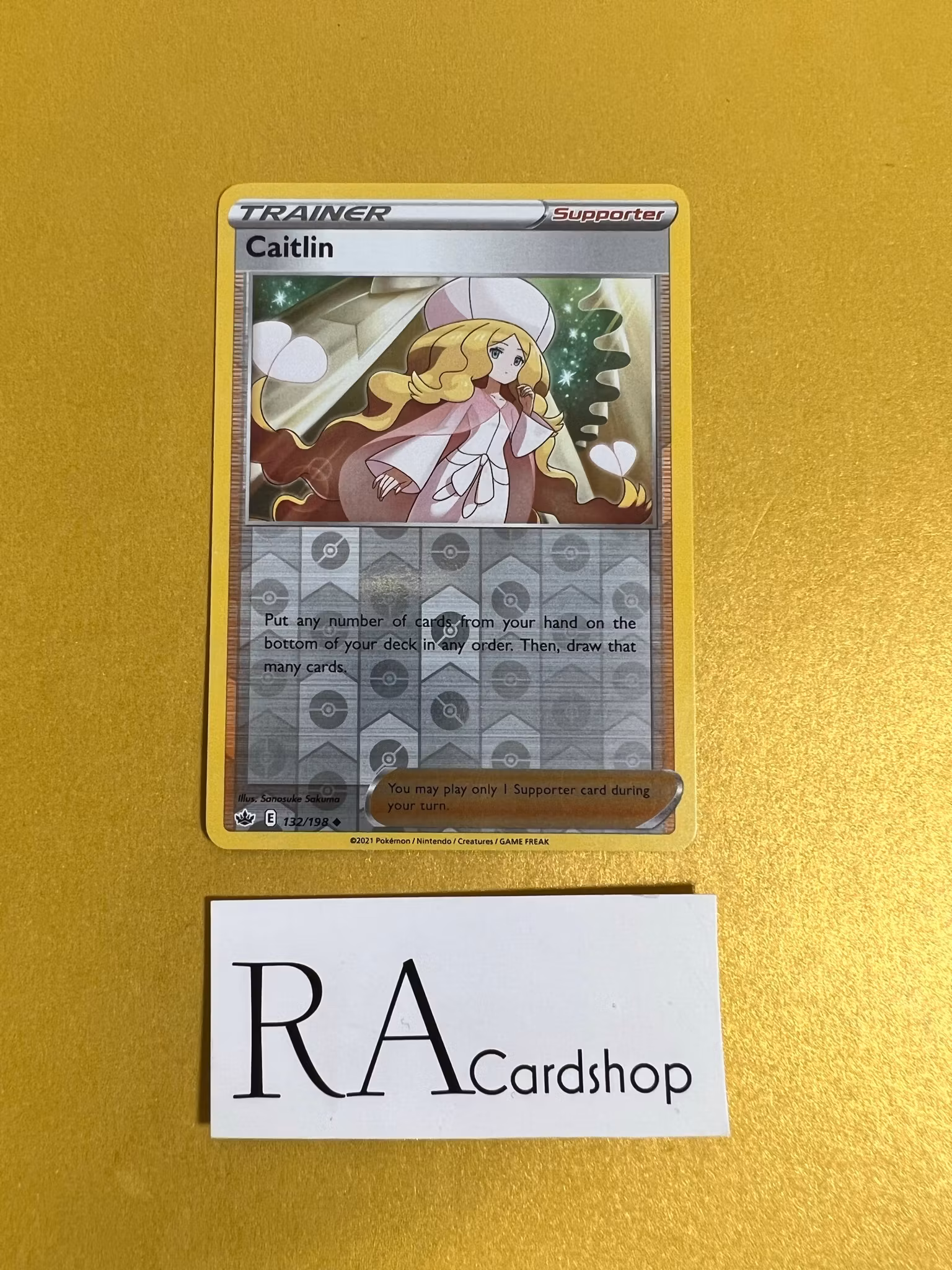 Caitlin Reverse Holo Uncommon 132/198 Chilling Reign Pokémon