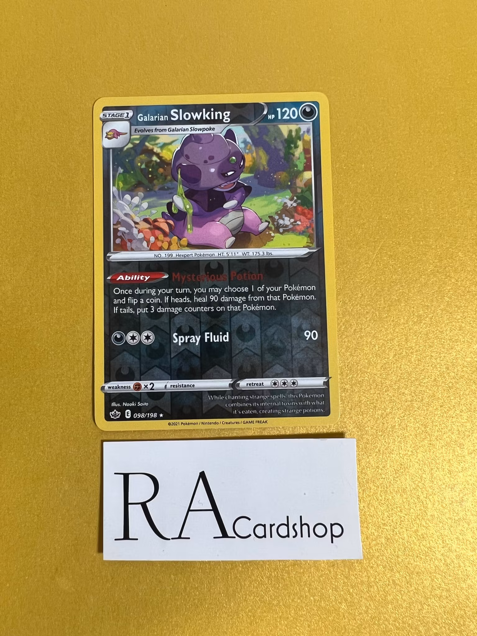 Galarian Slowking Reverse Holo Rare 098/198 Chilling Reign Pokémon