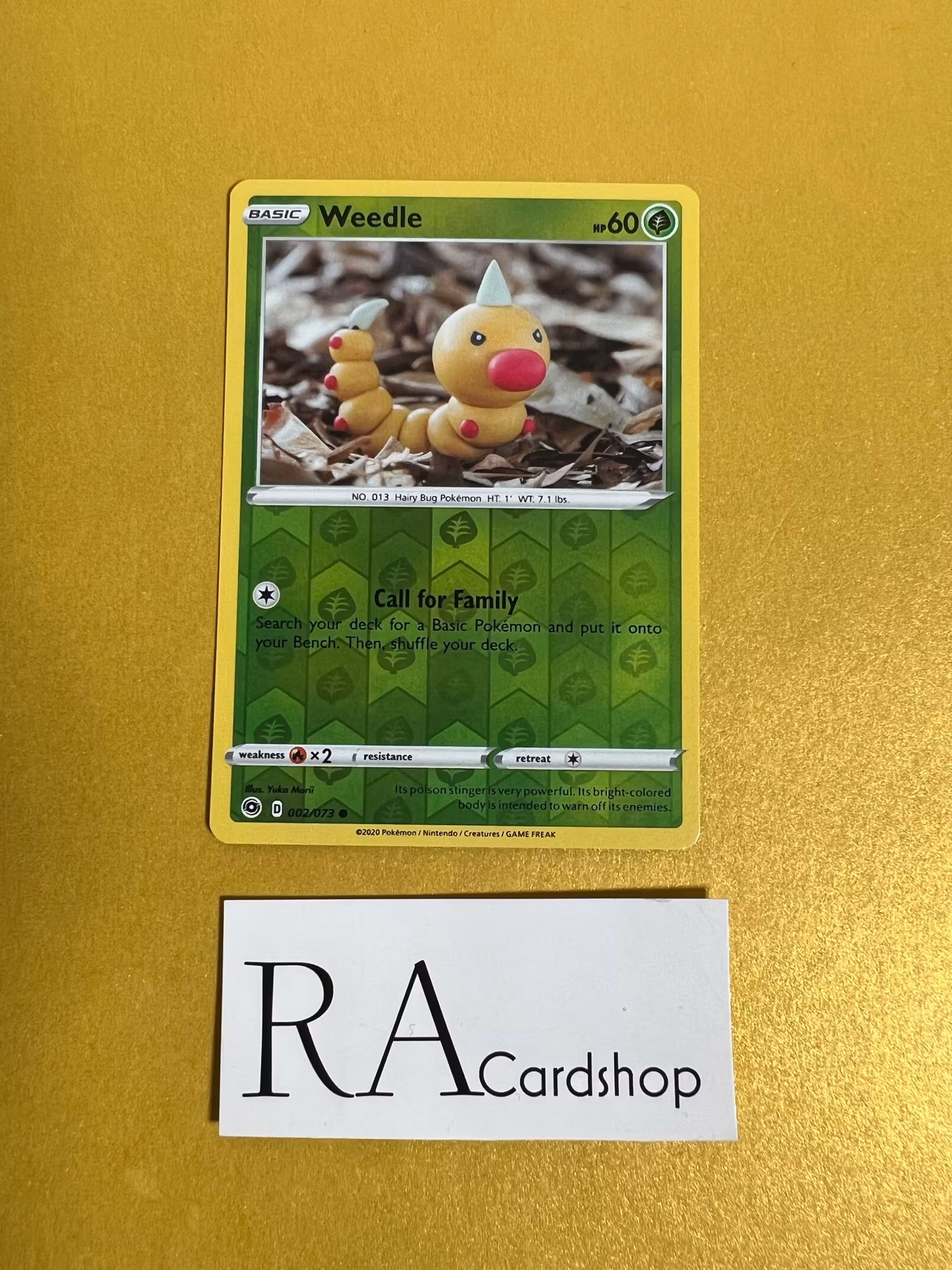 Weedle Reverse Holo Common 002/073 Champions Path Pokémon