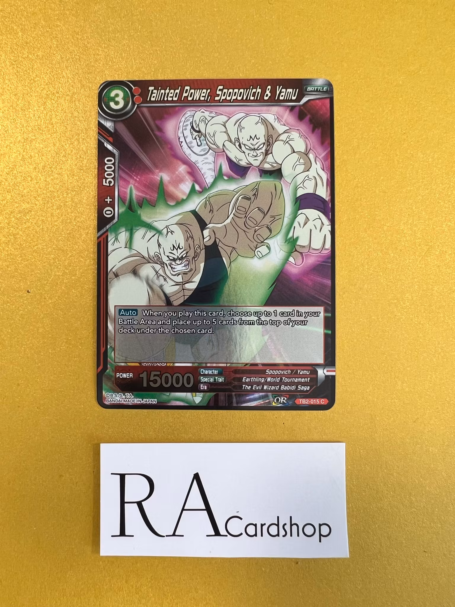 Teinted Power, Spopovich & Yamu TB2-015 Common Reverse Holo World Martial Arts Tournament Dragon Ball