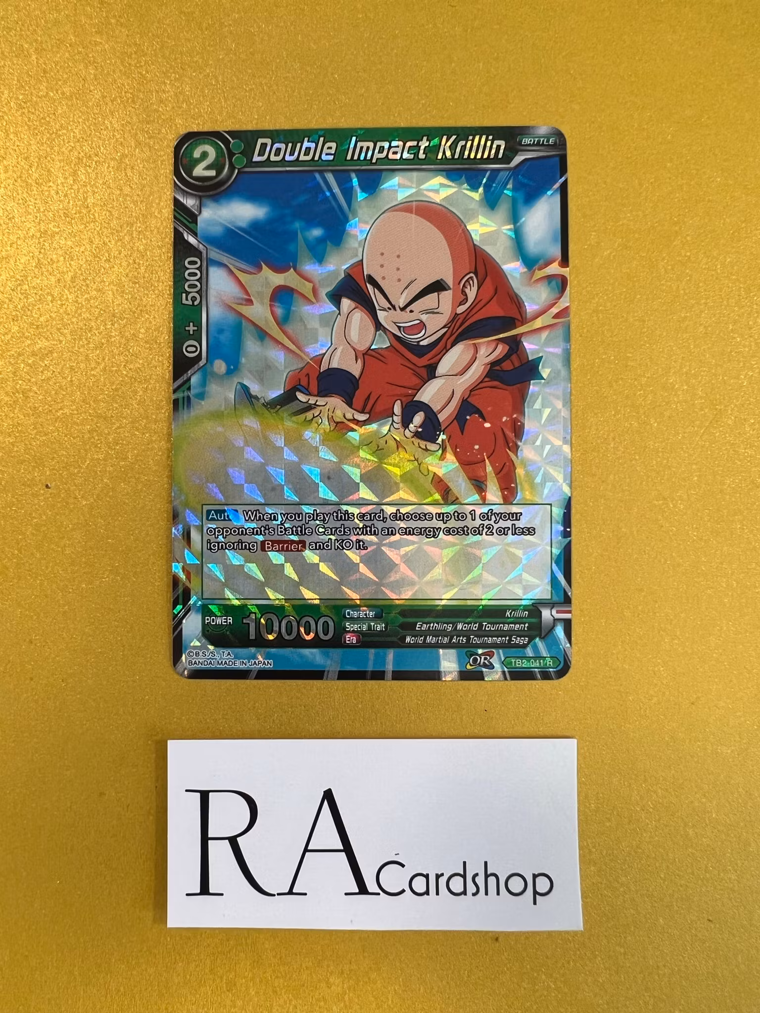Double Impact Krillin TB2-041 Rare Reverse Holo World Martial Arts Tournament Dragon Ball