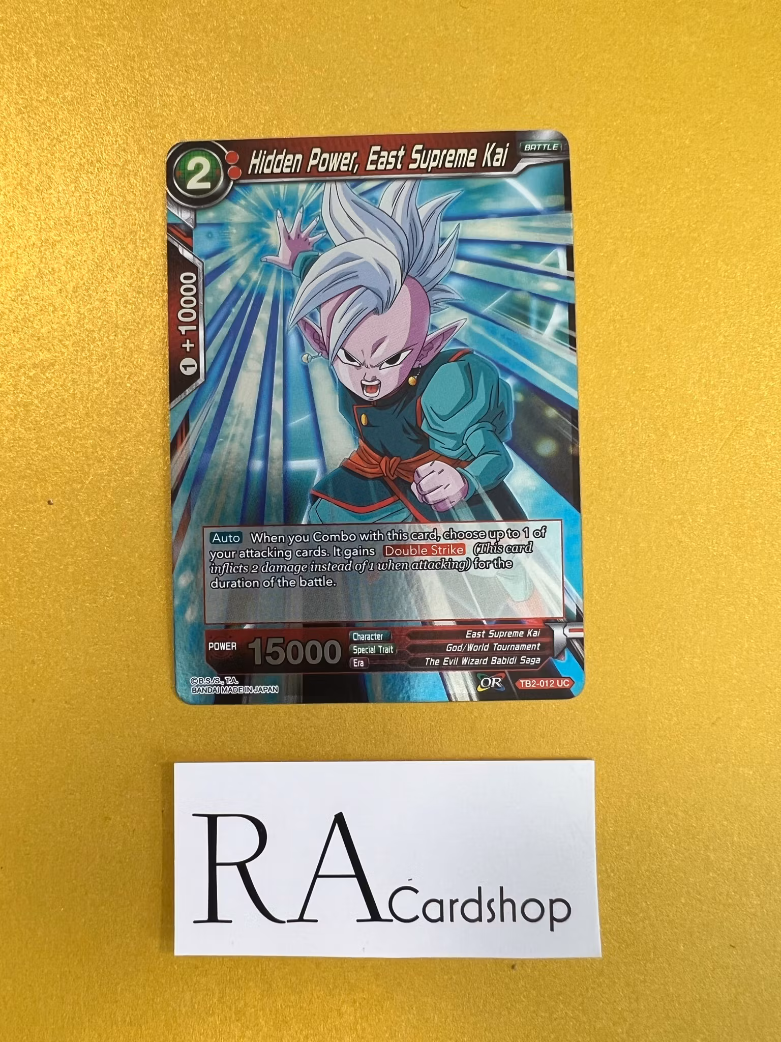 Hidden Power, East Supreme Kai TB2-012 Unommon Reverse Holo World Martial Arts Tournament Dragon Ball
