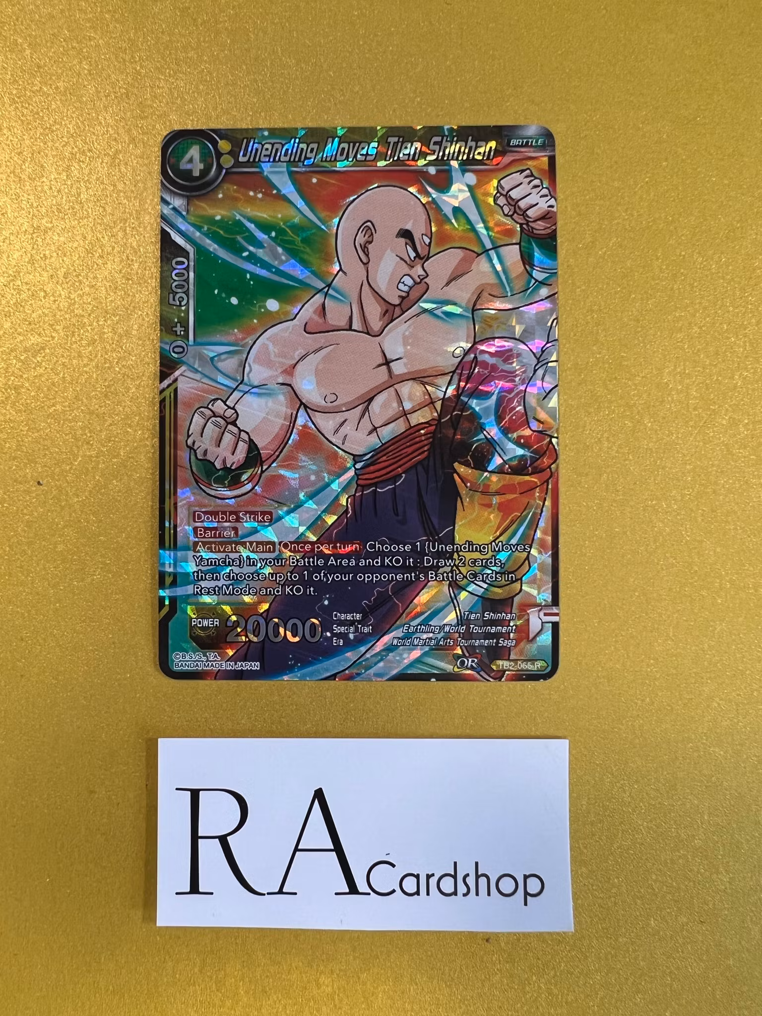 Unending Moves Tien Shinhan TB2-055 Rare Reverse Holo World Martial Arts Tournament Dragon Ball