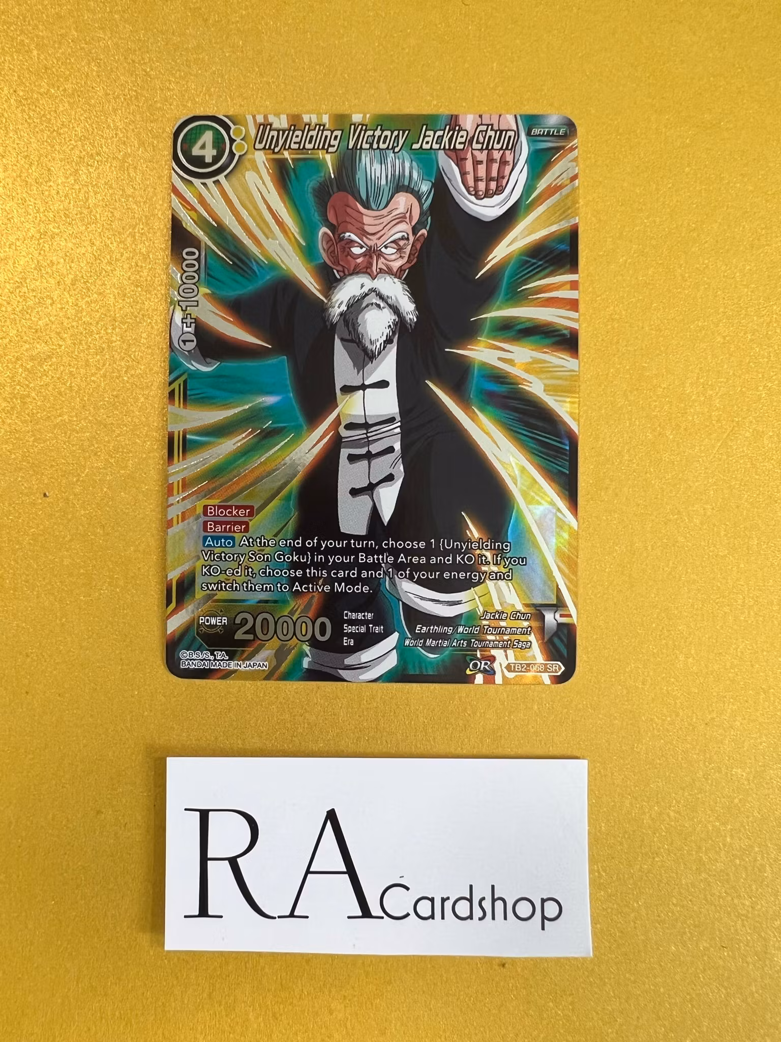 Unyielding Victory Jackie Chun TB2-058 Super Rare Holo World Martial Arts Tournament Dragon Ball